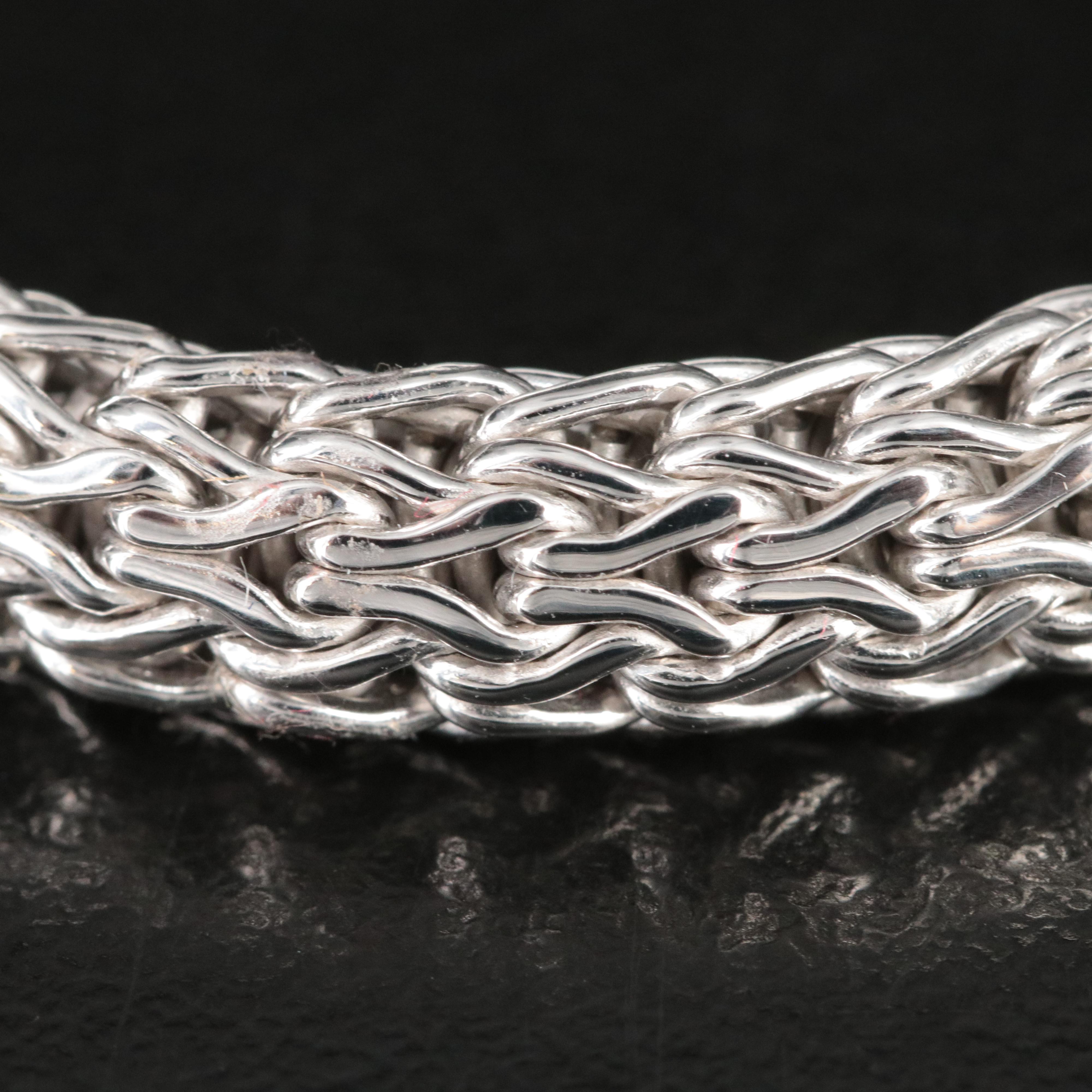 John Hardy Classic Chain Sterling Bracelet with Black Spinel Clasp