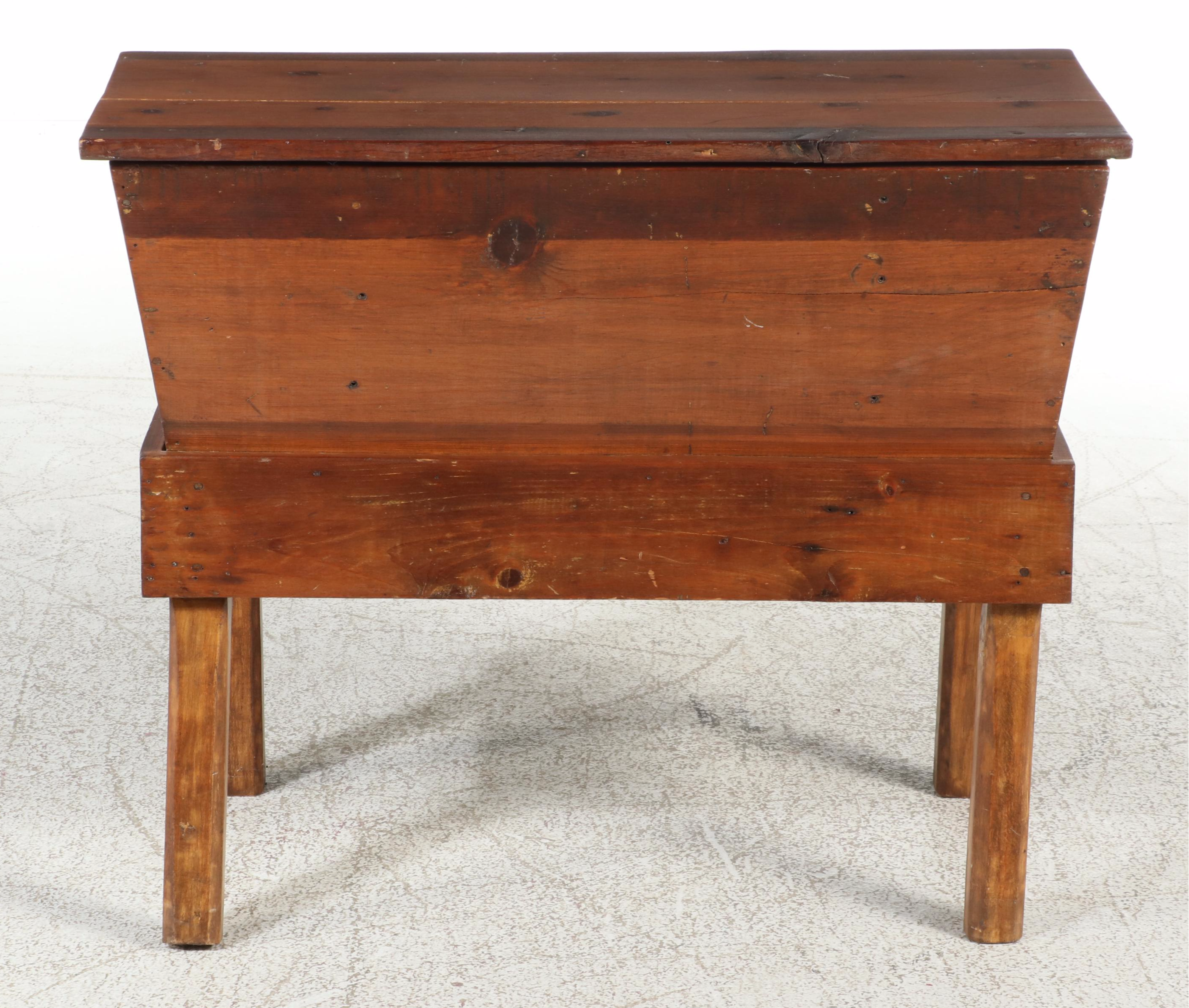 American Primitive Pine Dough Bin-on-Stand