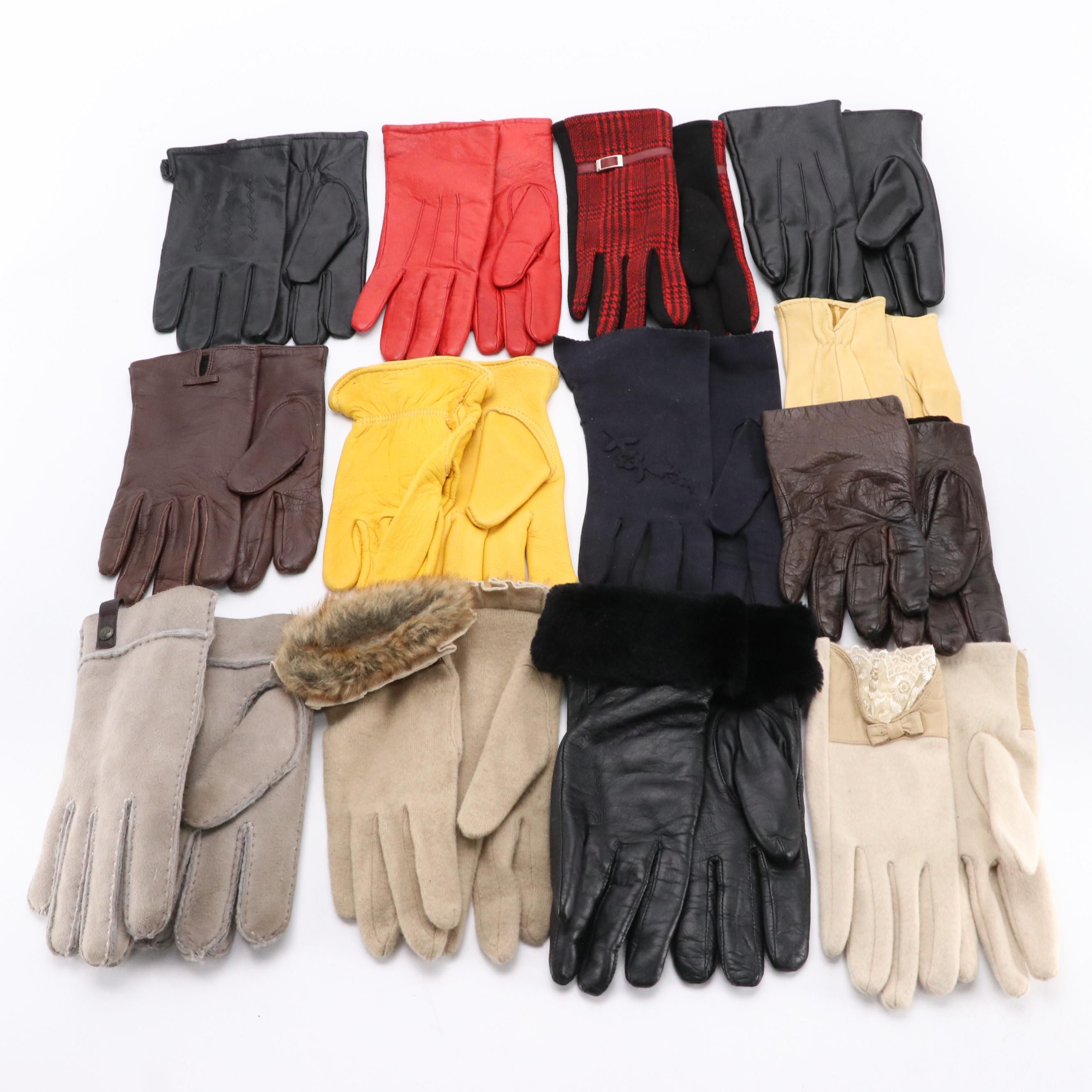 Leather and Cashmere Gloves with Shearling and Sheared Beaver Fur Trim, More