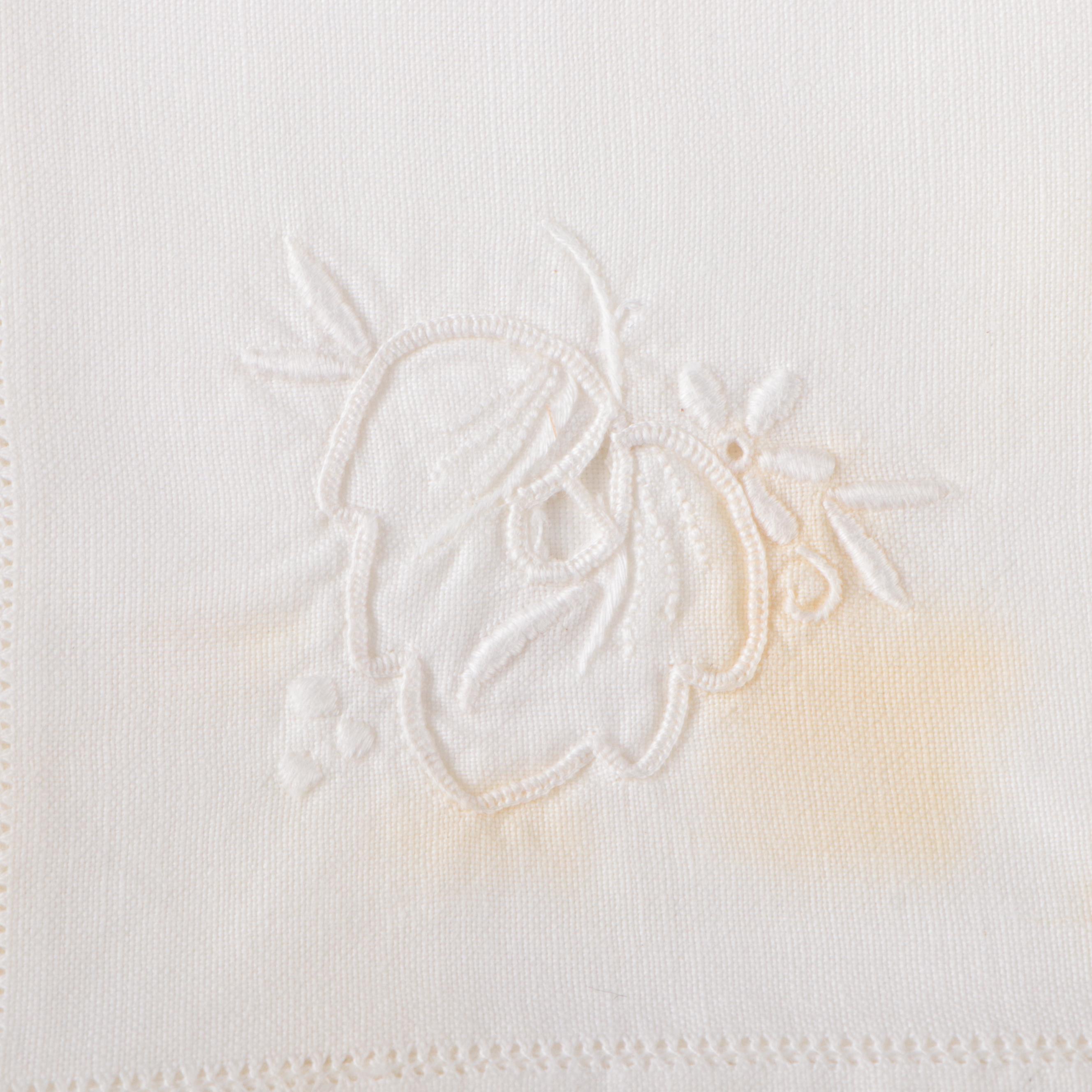 Cutwork and Machine Embroidery Linen Napkins, Tablecloths, and More Linens
