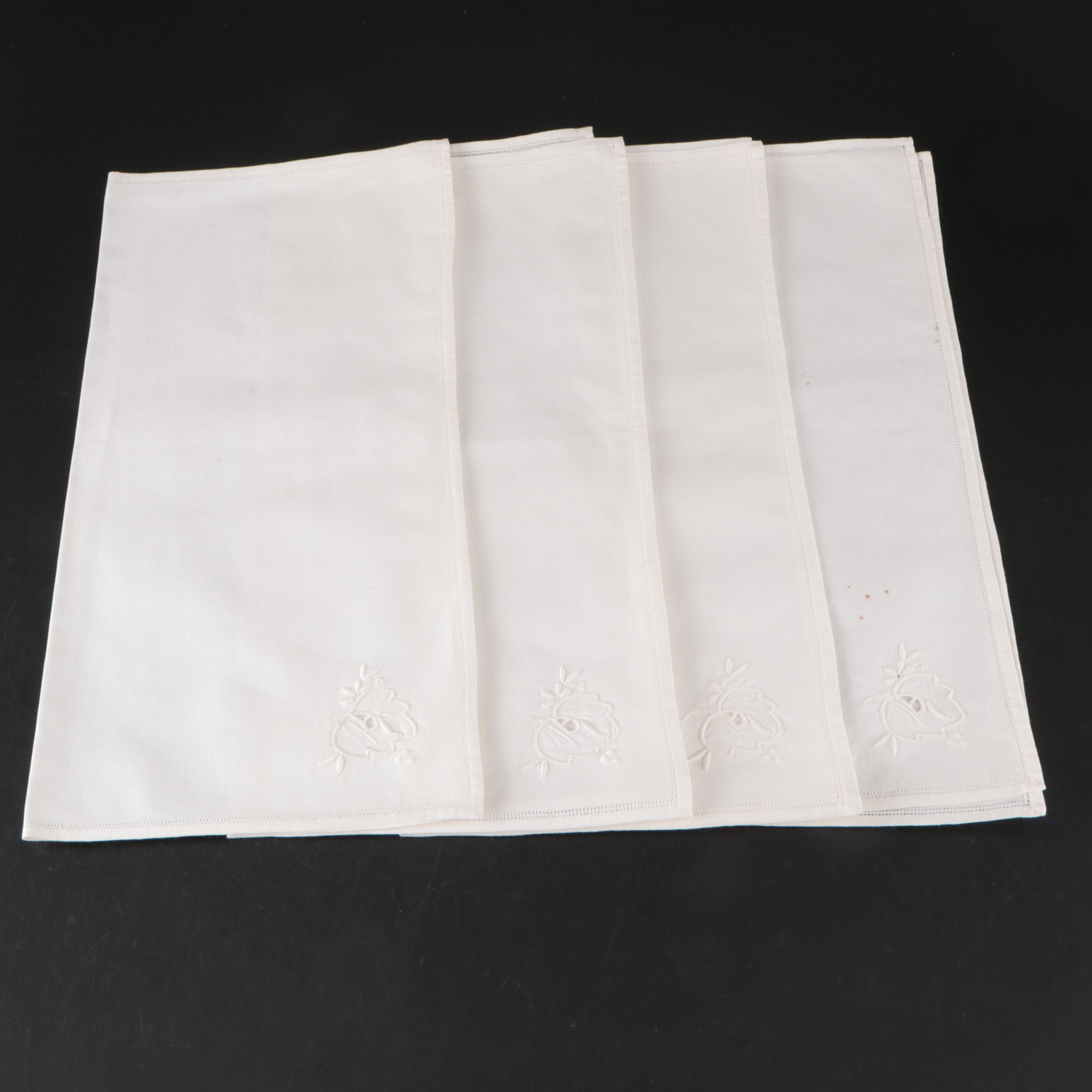 Cutwork and Machine Embroidery Linen Napkins, Tablecloths, and More Linens