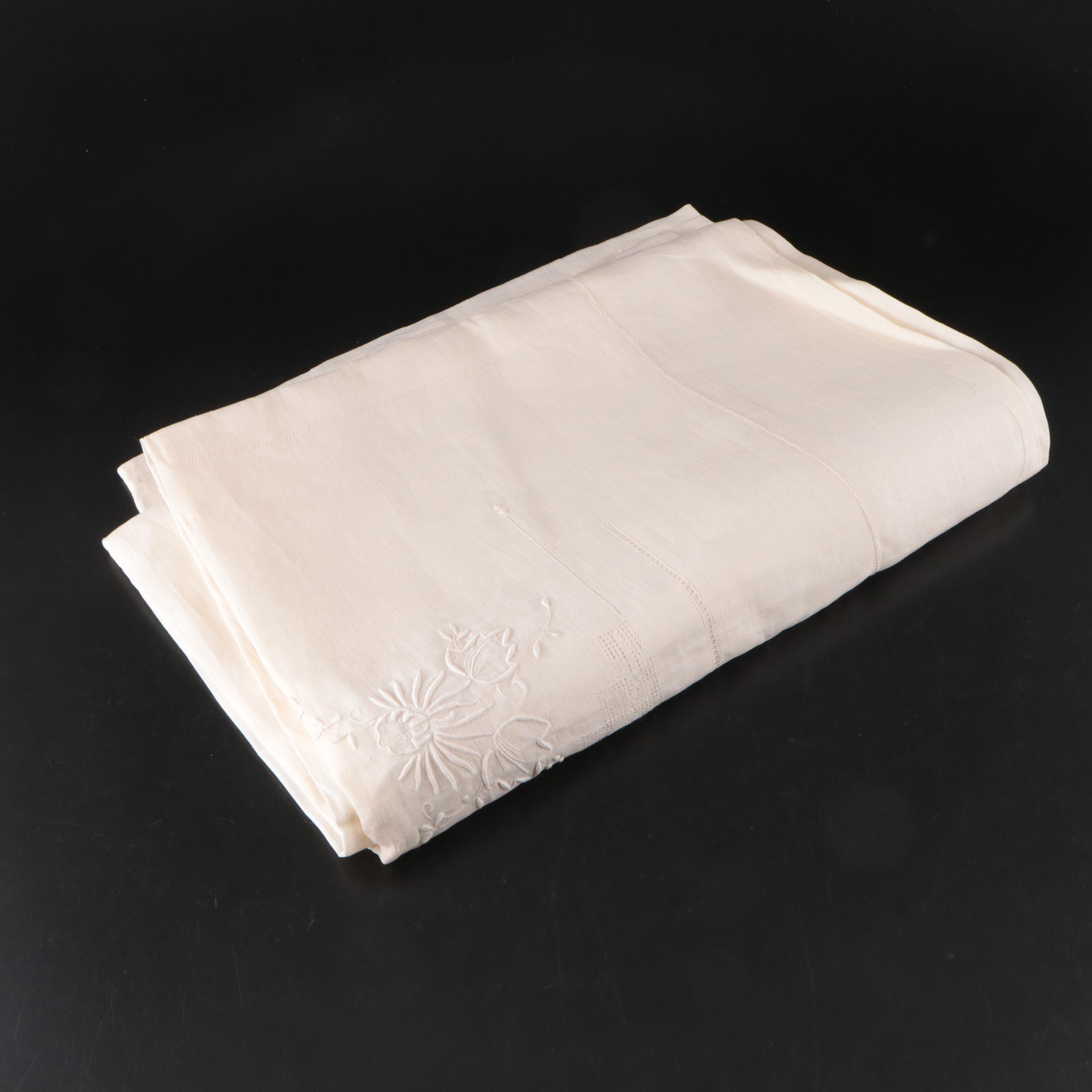 Cutwork and Machine Embroidery Linen Napkins, Tablecloths, and More Linens