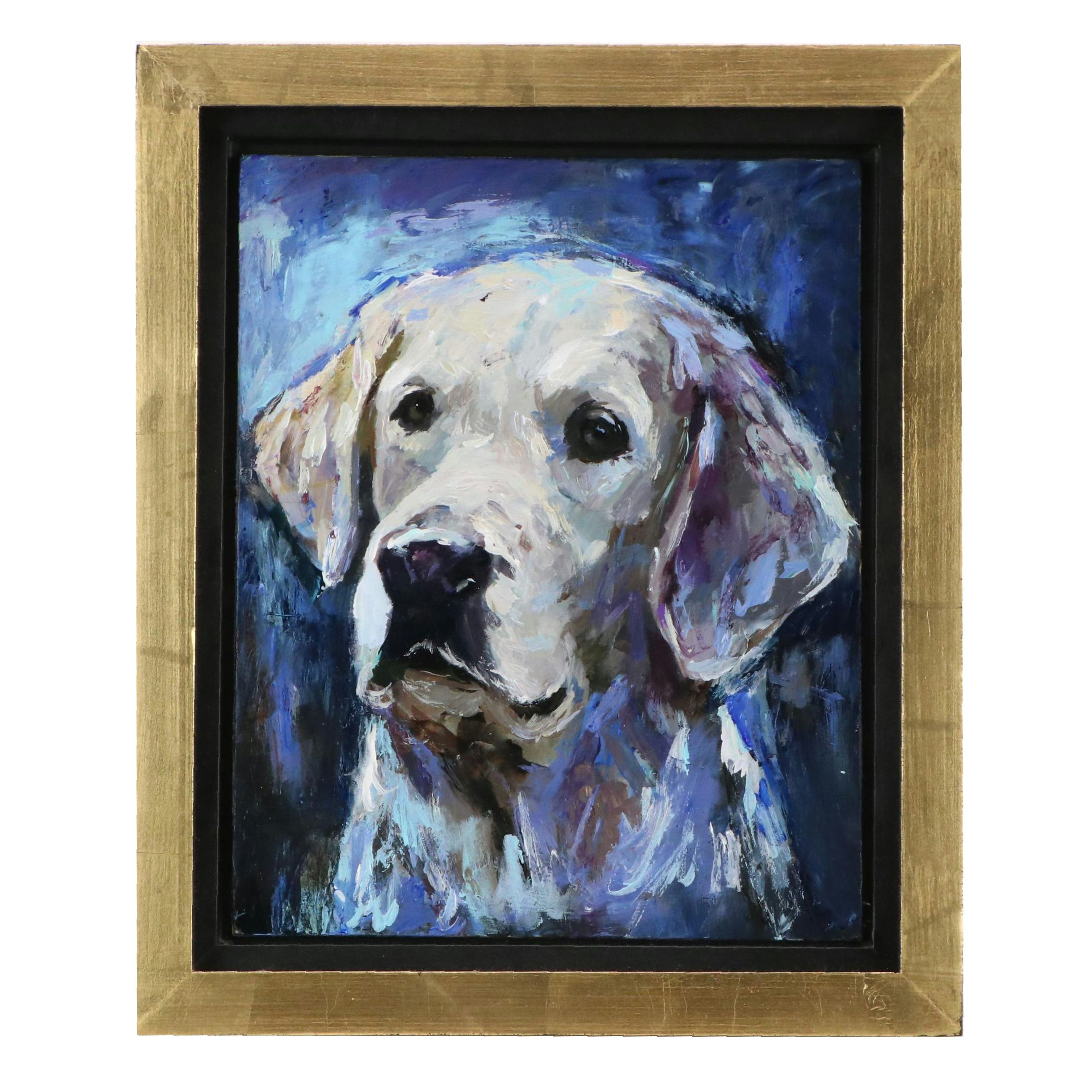 Adam Deda Oil Dog Portrait "Amigo," 2024