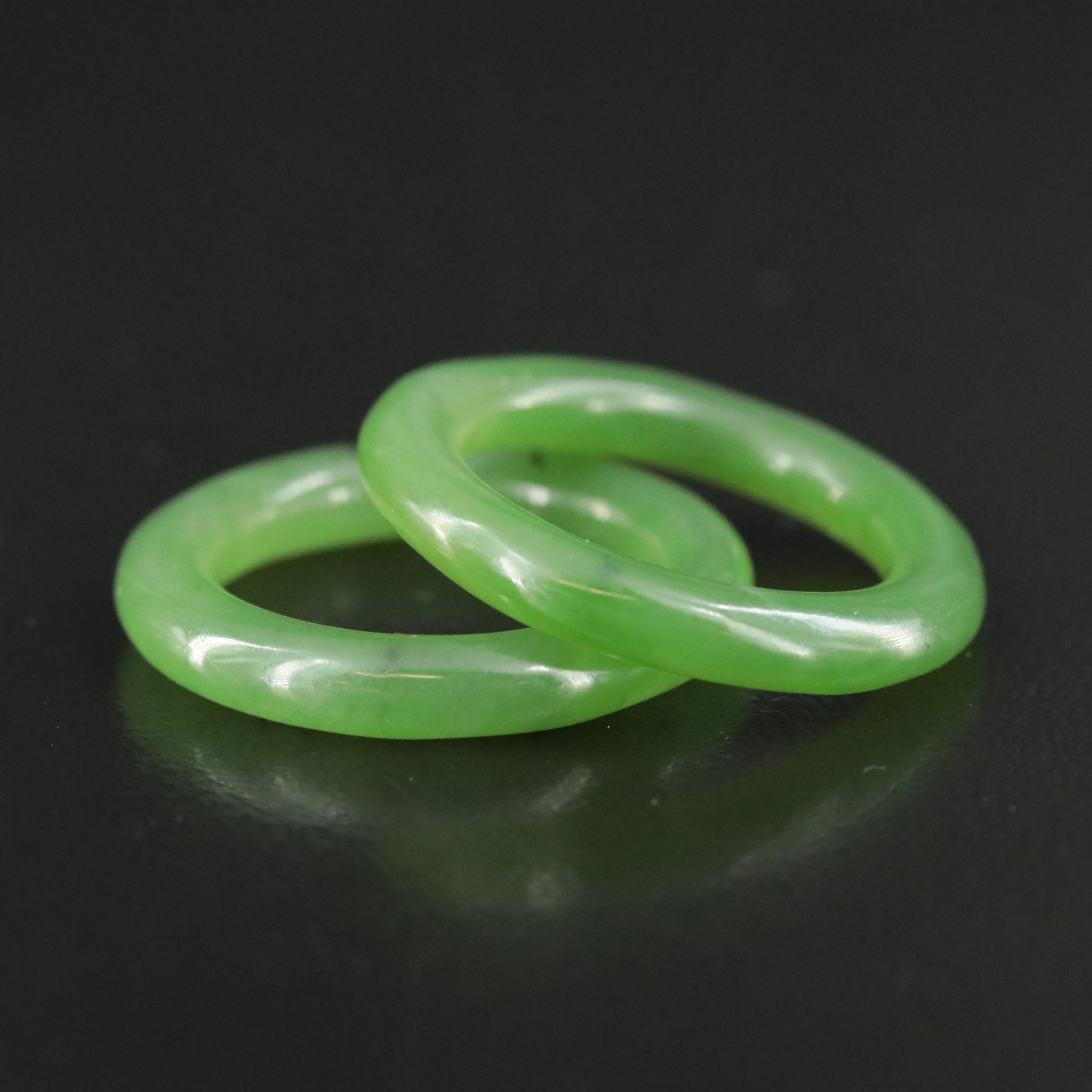 Nephrite Hololith Rings