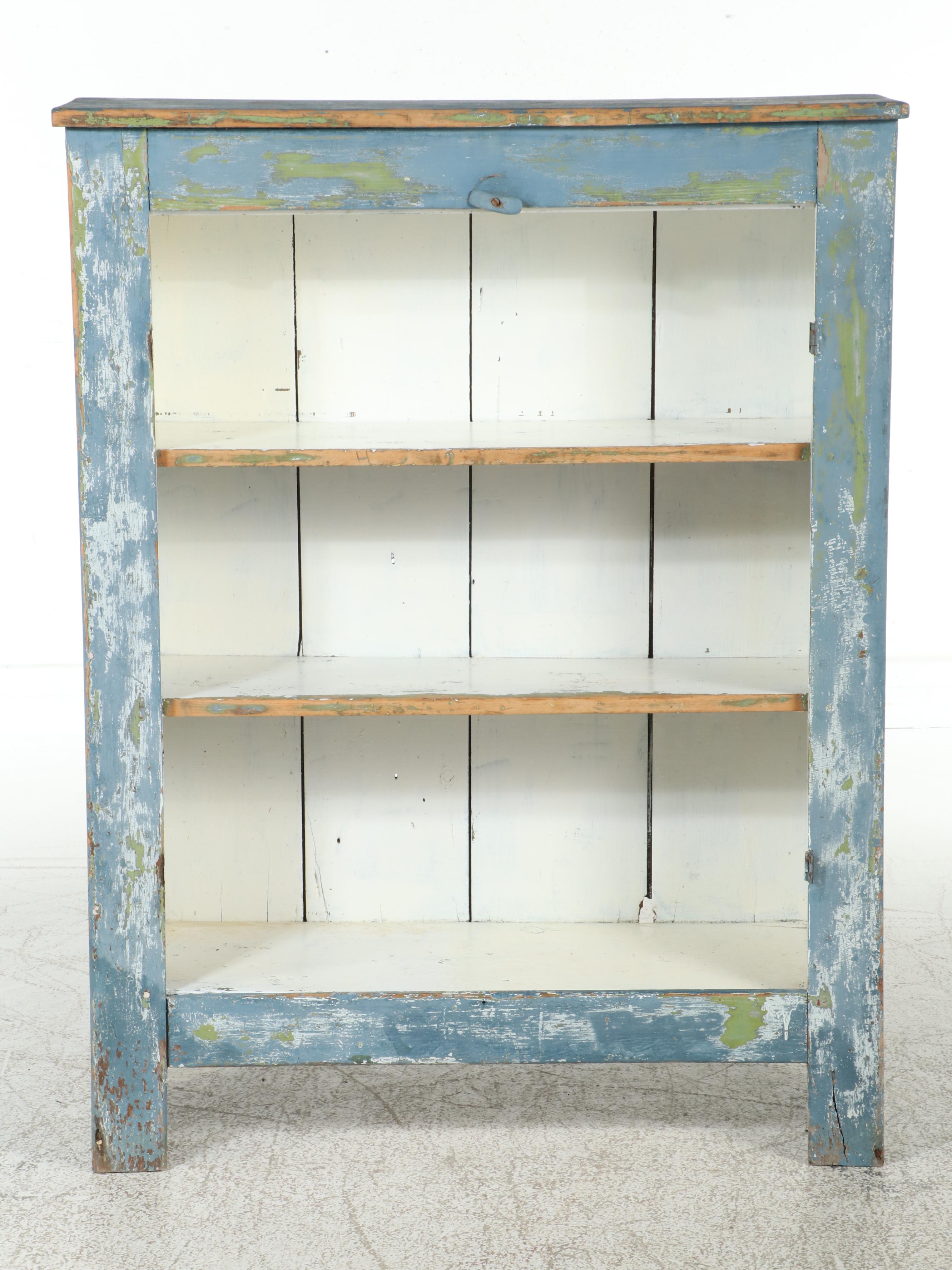 American Primitive Paint-Decorated Cupboard, 19th Century