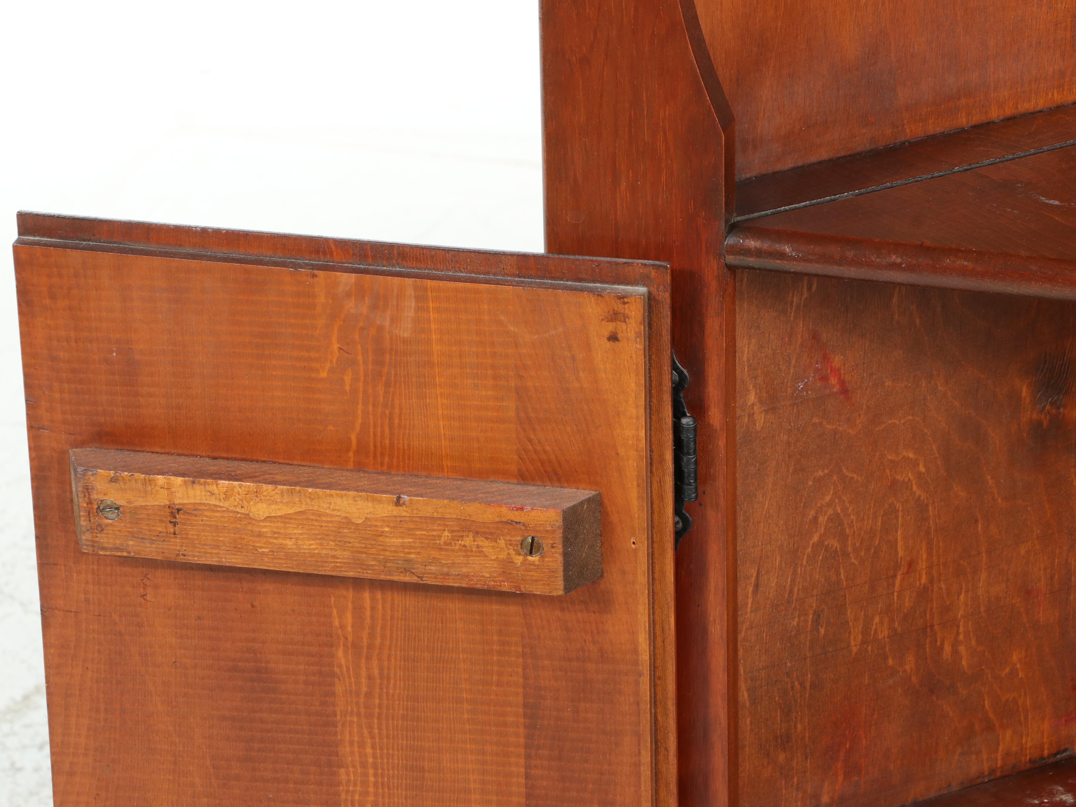 American Colonial Style Pine Corner Cupboard, Mid-20th Century