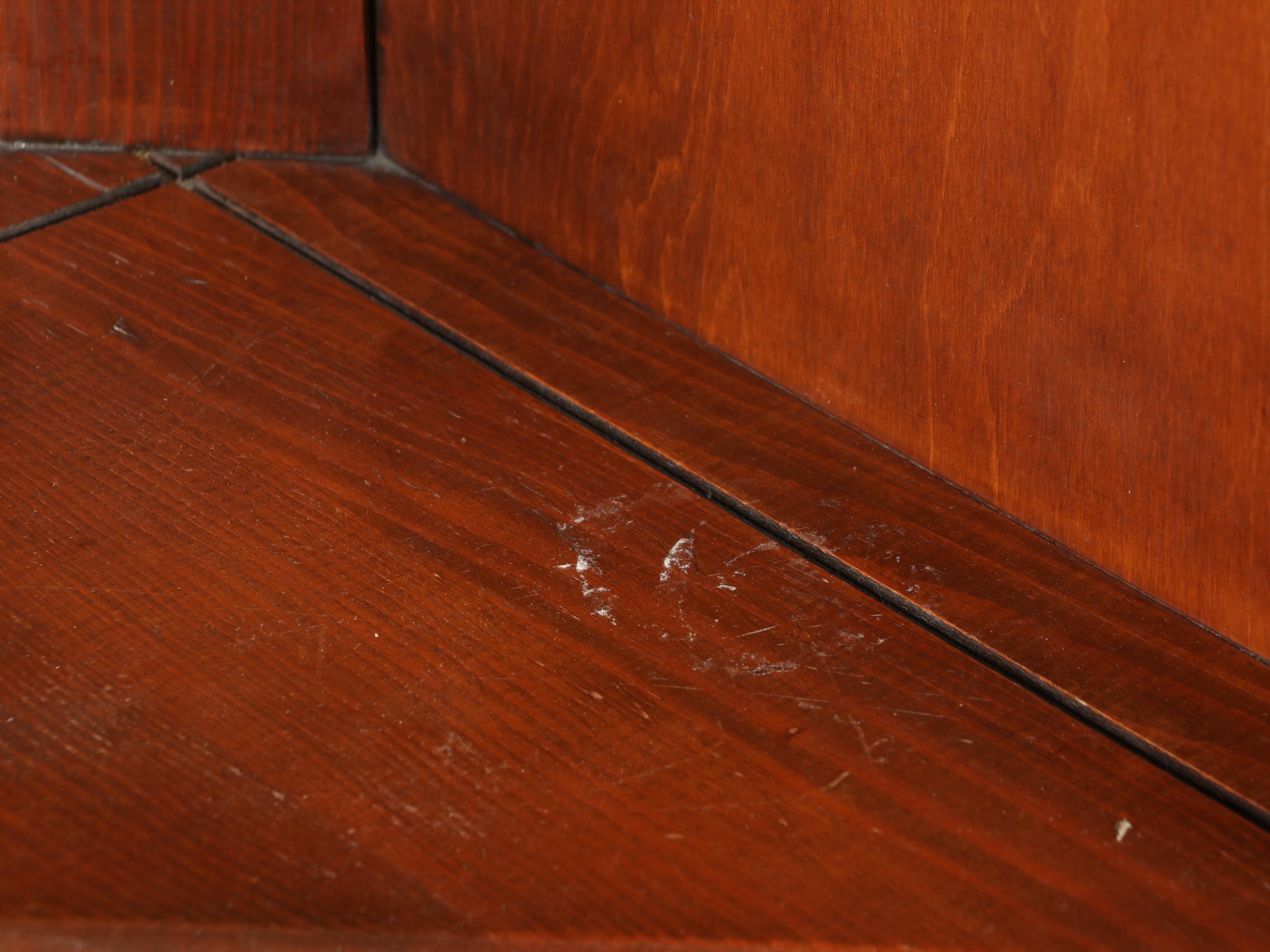 American Colonial Style Pine Corner Cupboard, Mid-20th Century