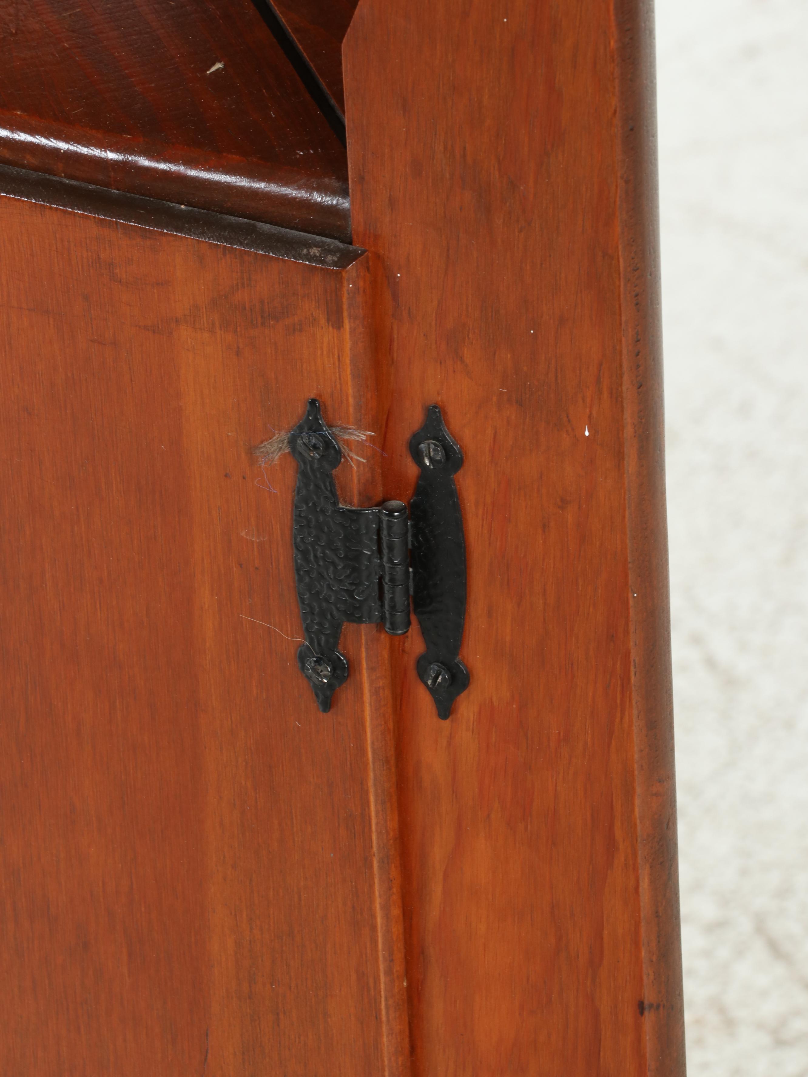 American Colonial Style Pine Corner Cupboard, Mid-20th Century