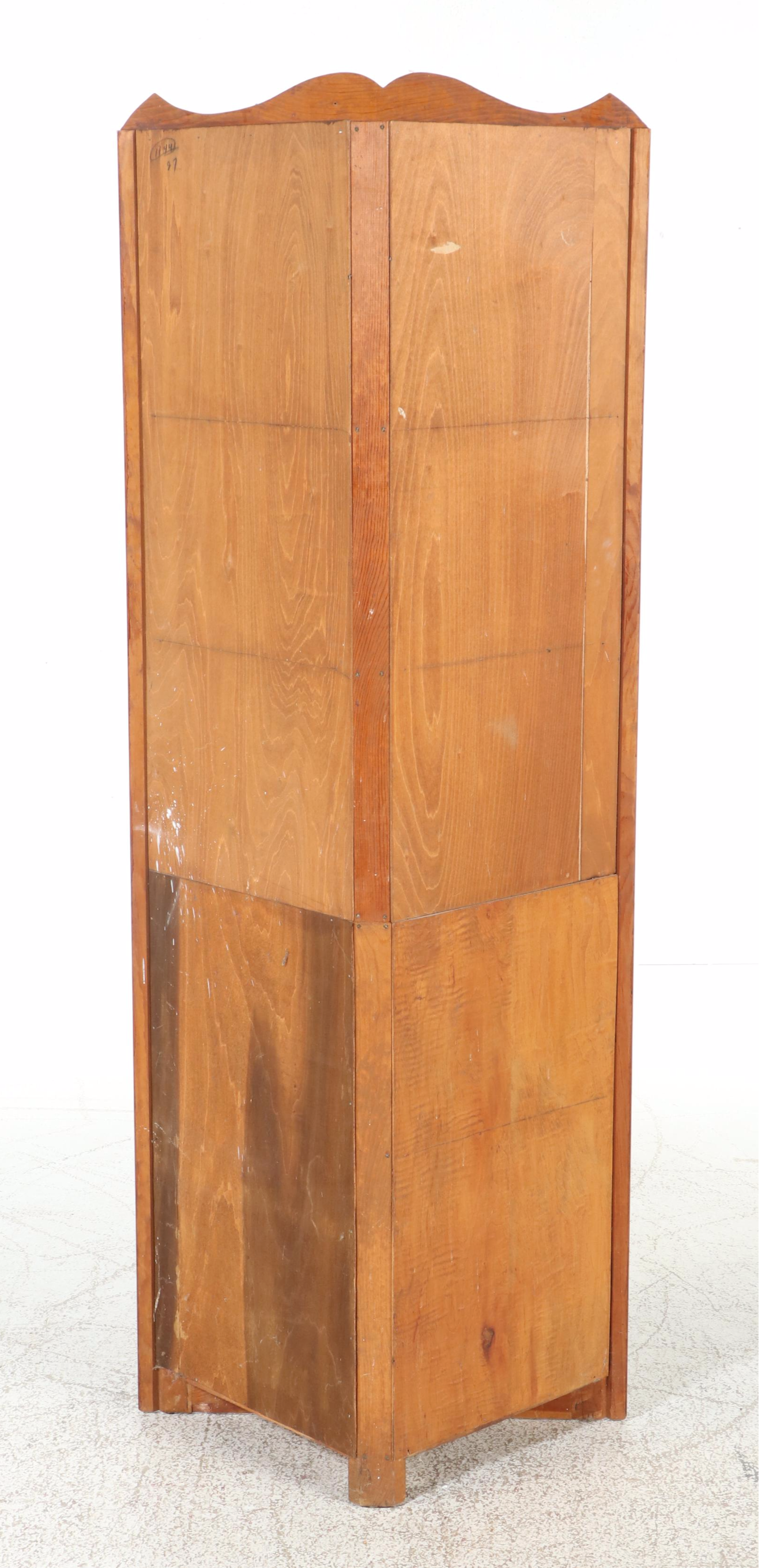 American Colonial Style Pine Corner Cupboard, Mid-20th Century