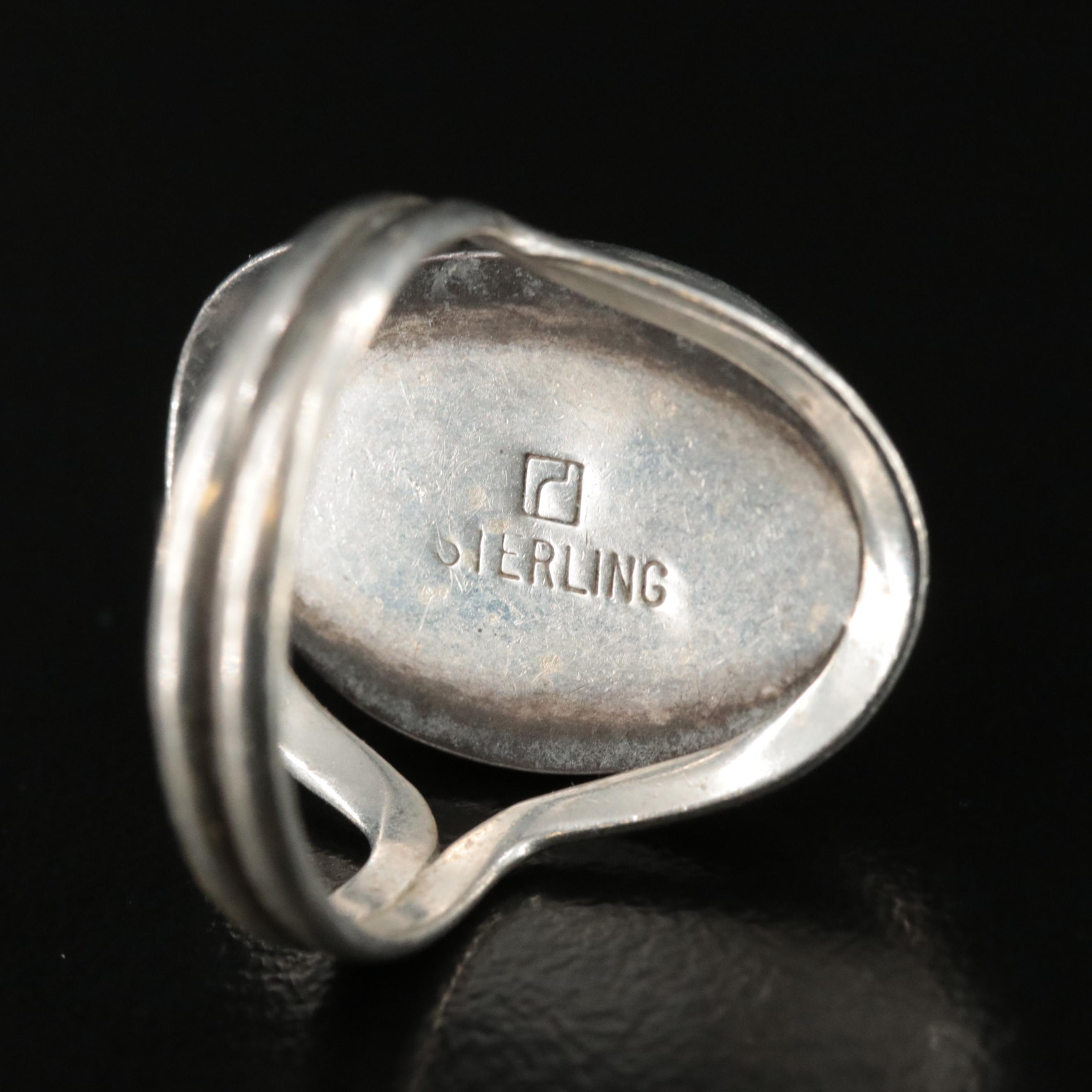 Sterling Rings Including Agate, Jasper, and Tiger's Iron