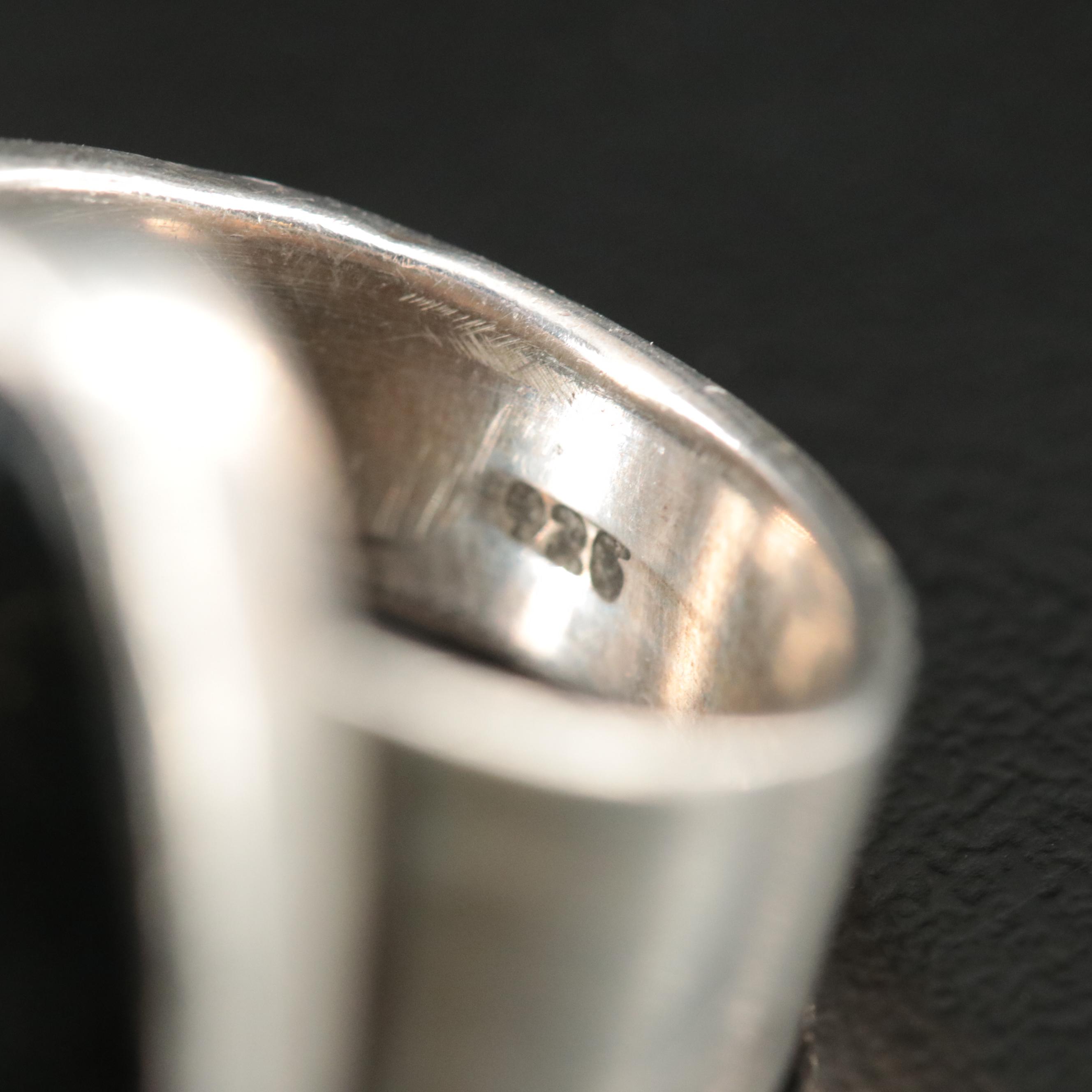 Sterling Rings Including Agate, Jasper, and Tiger's Iron