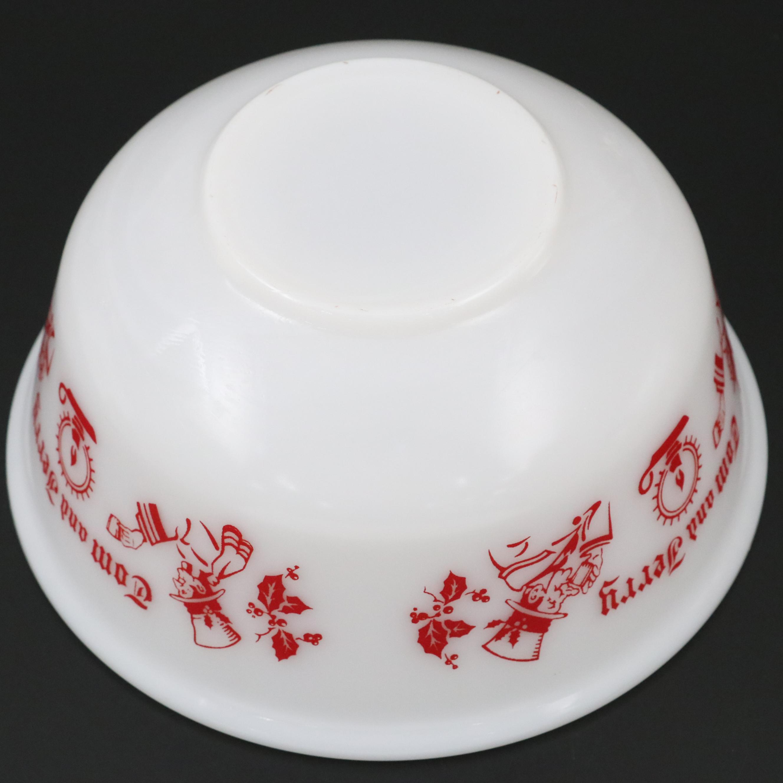 Hazel Atlas Milk Glass Tom & Jerry Punch Set, Mid to Late 20th Century