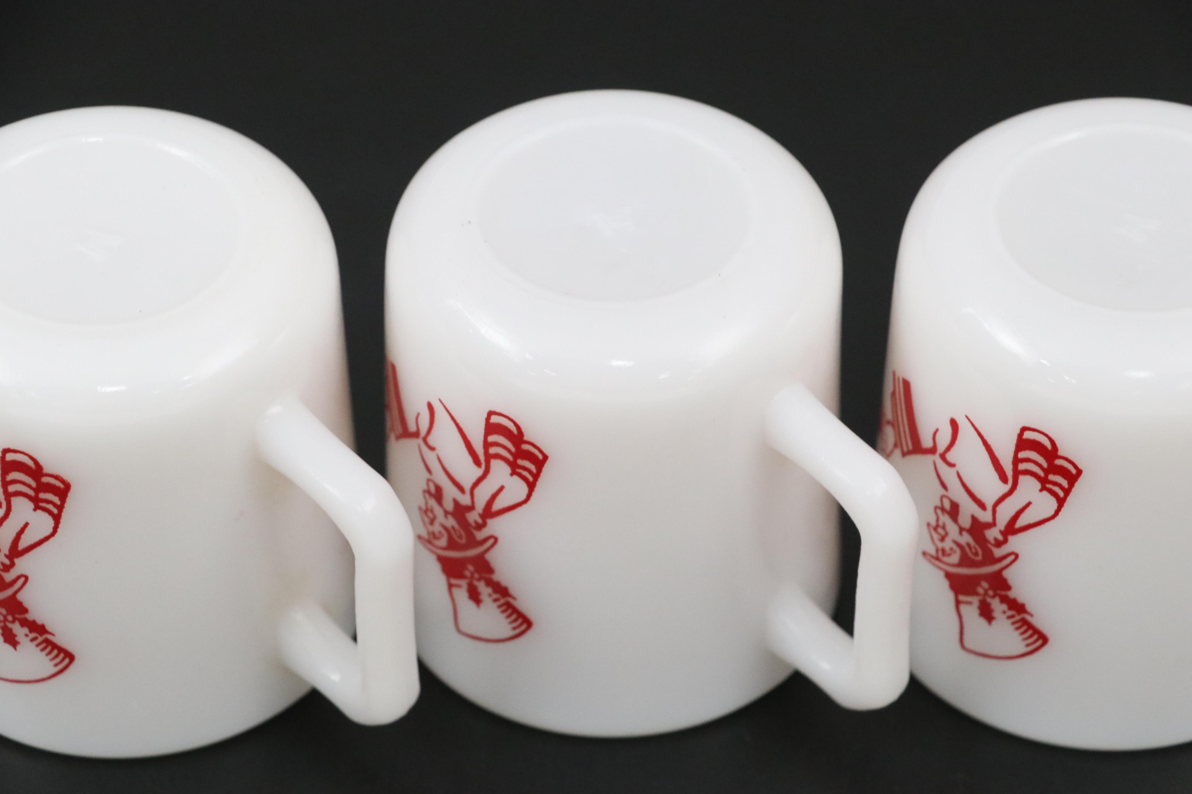 Hazel Atlas Milk Glass Tom & Jerry Punch Set, Mid to Late 20th Century