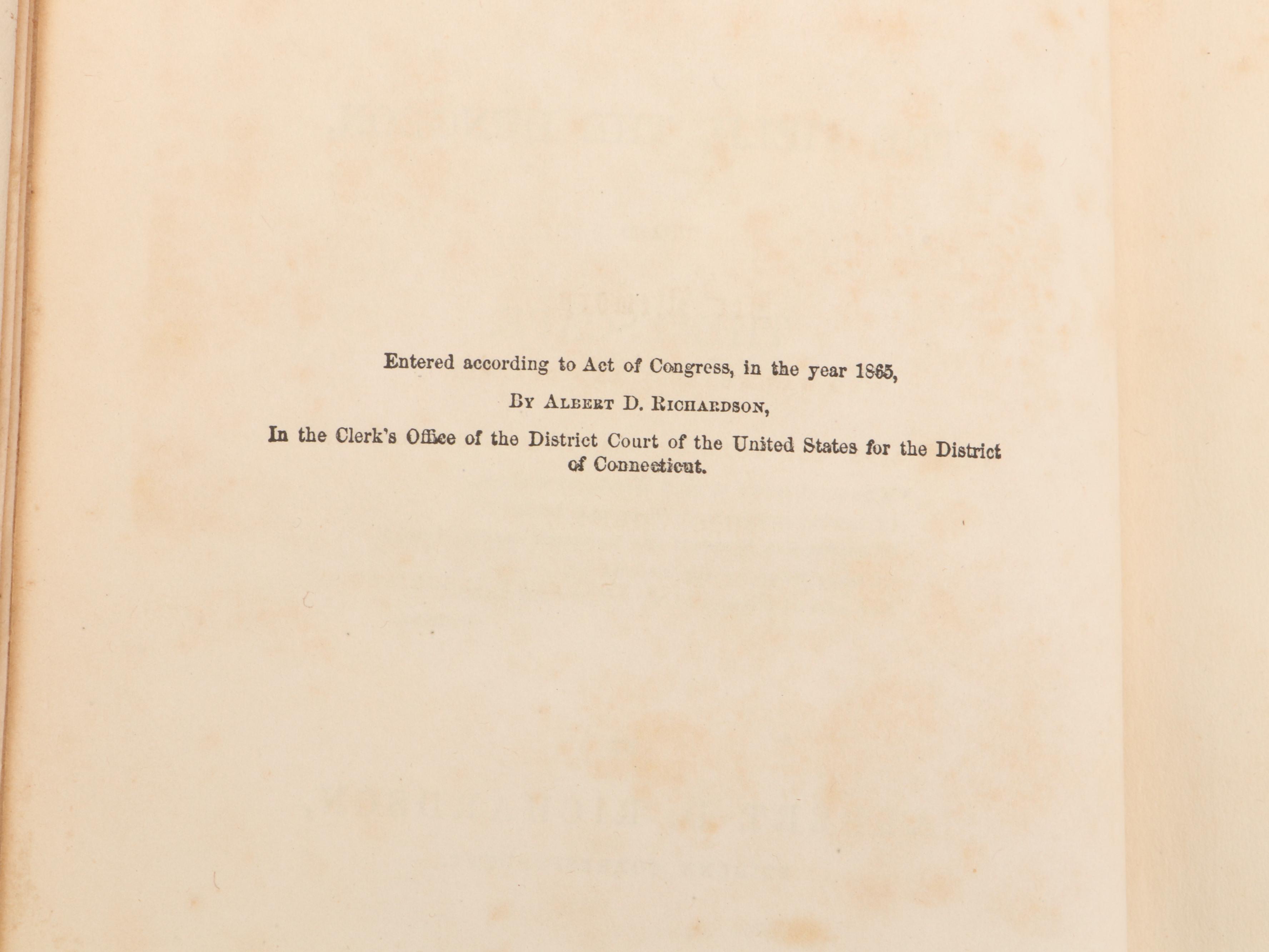Leather Bound "The Secret Service" by Albert D. Richardson, 1865
