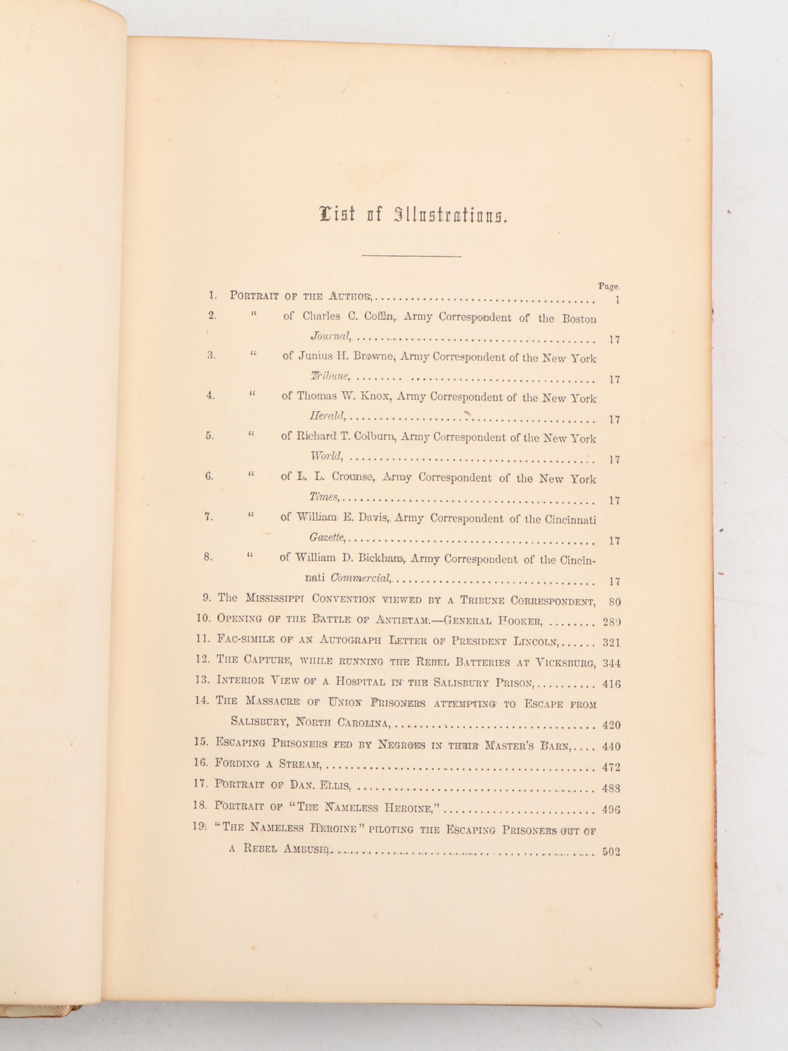 Leather Bound "The Secret Service" by Albert D. Richardson, 1865