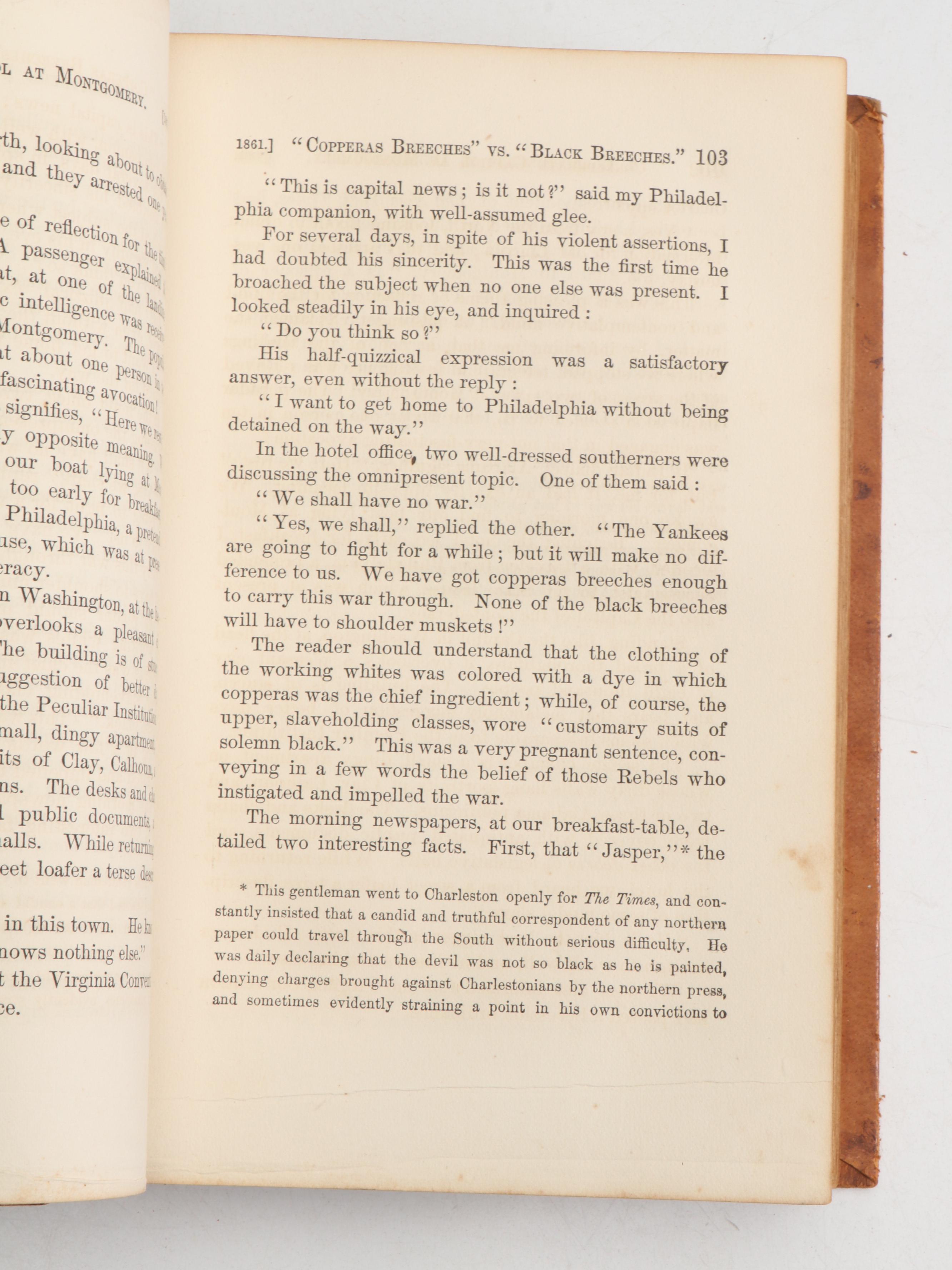 Leather Bound "The Secret Service" by Albert D. Richardson, 1865