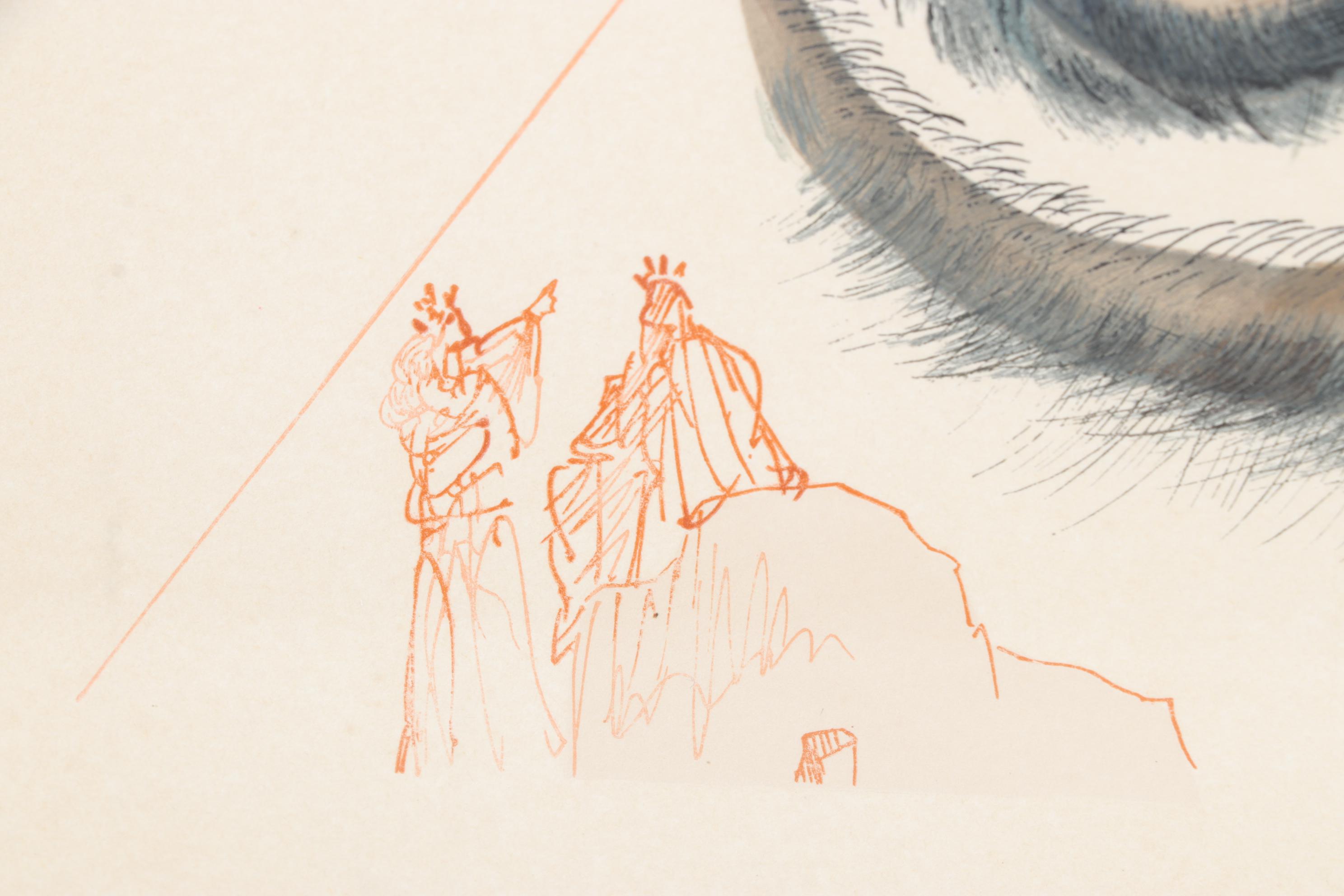 Salvador Dalí Wood Engraving "Devins et Sorciers"