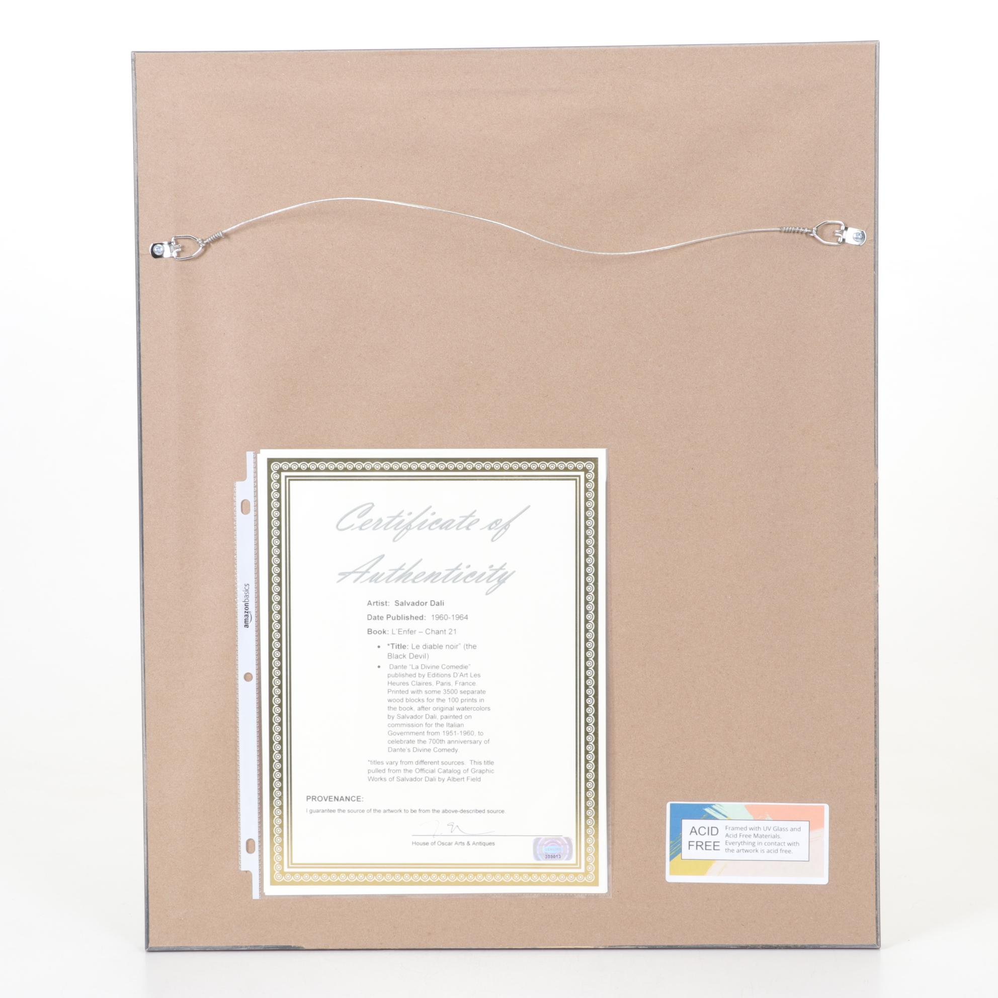 Salvador Dalí Wood Engraving "Devins et Sorciers"