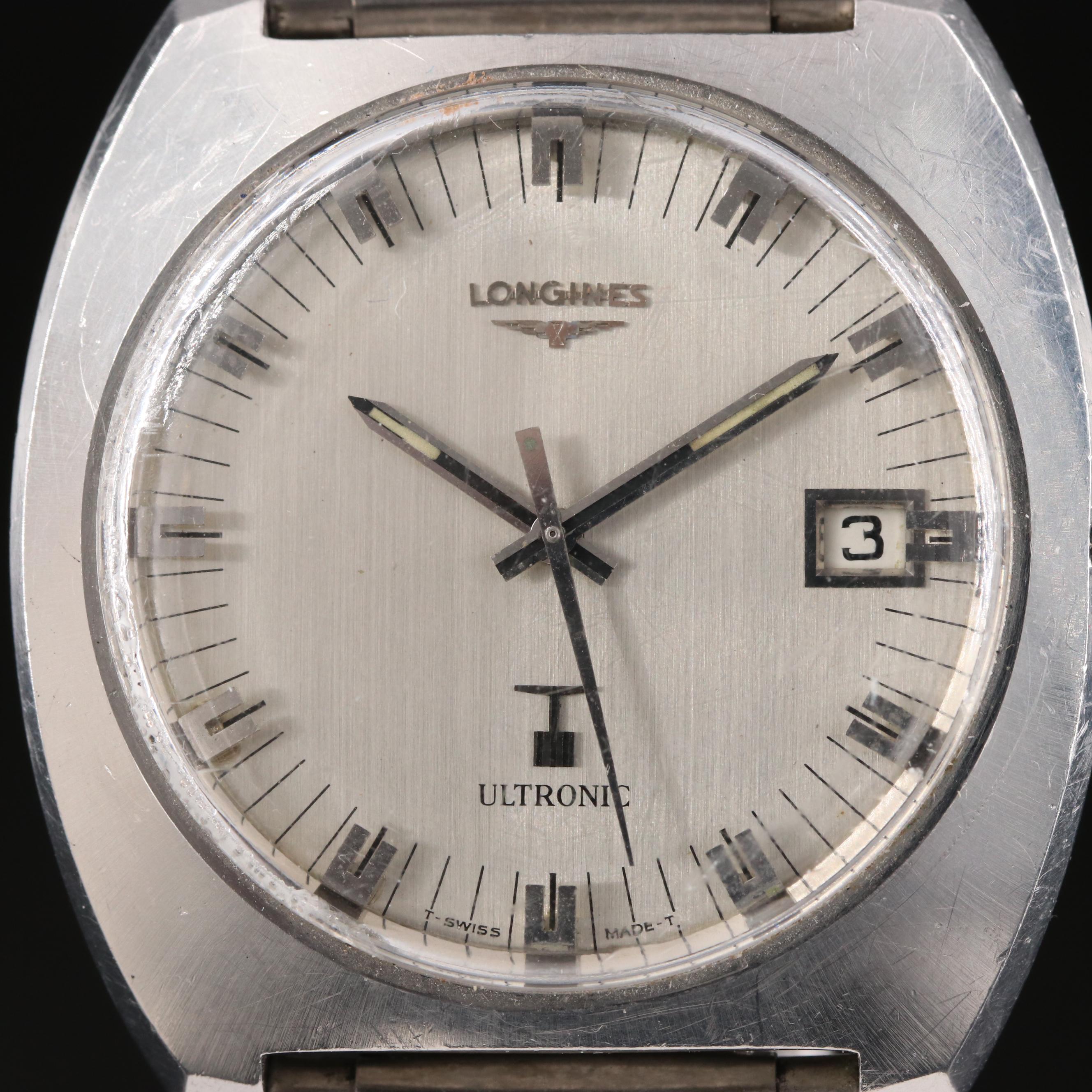 Vintage Longines Ultronic Date Stainless Steel Watch