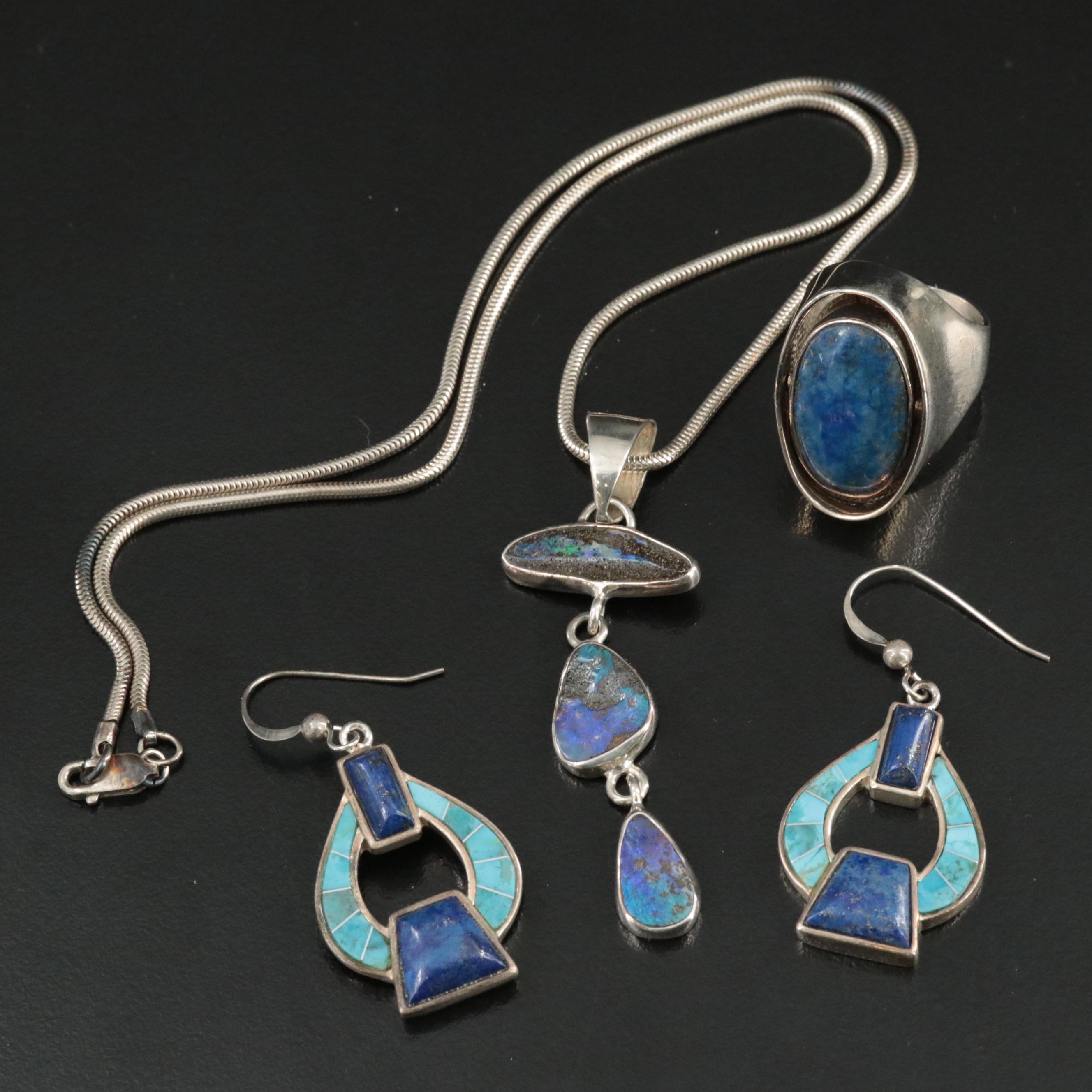 Sterling Boulder Opal and Turquoise Jewelry Featuring Desert Rose Trading