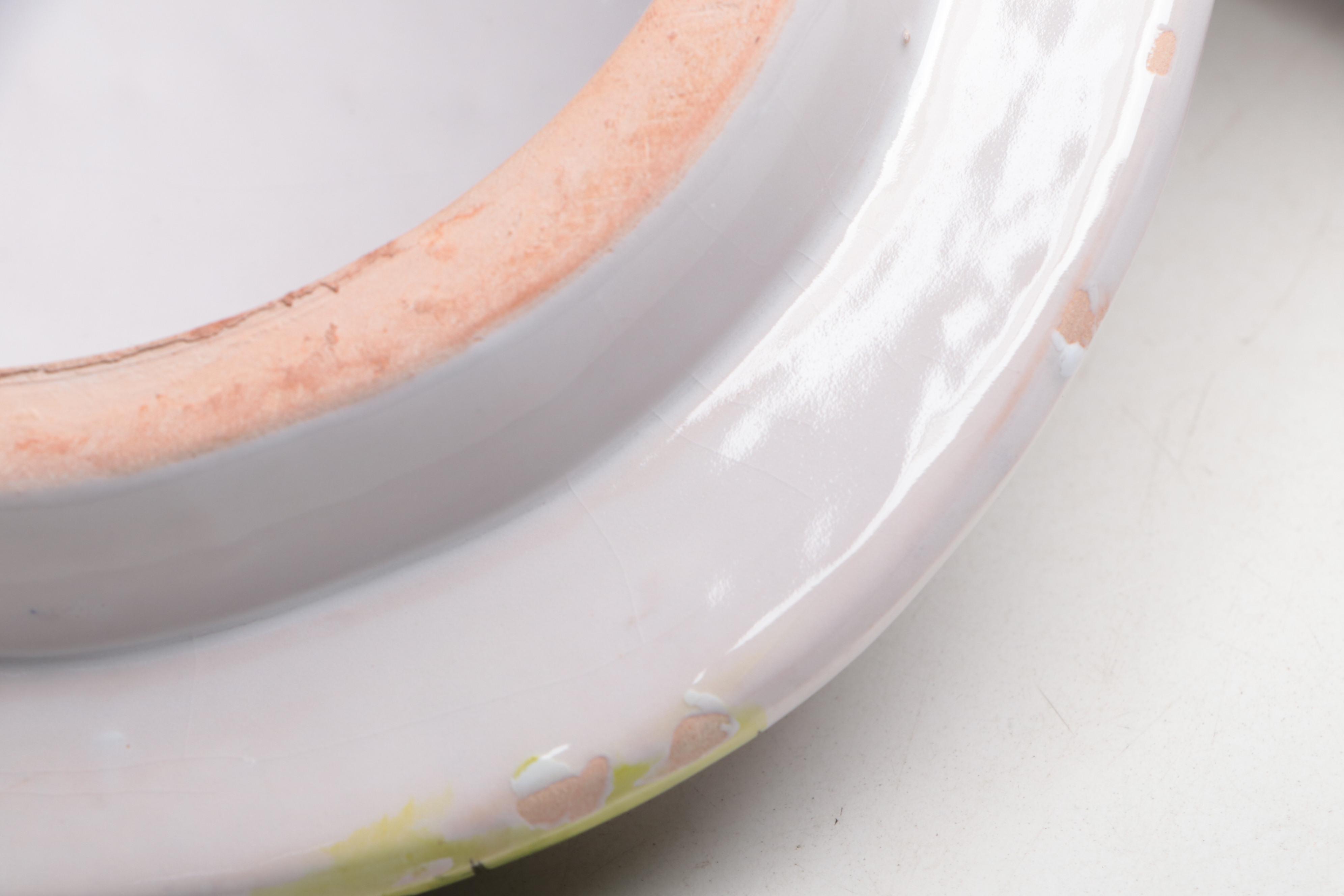 Grapevine Majolica Pitcher, Platter, and Covered Dish