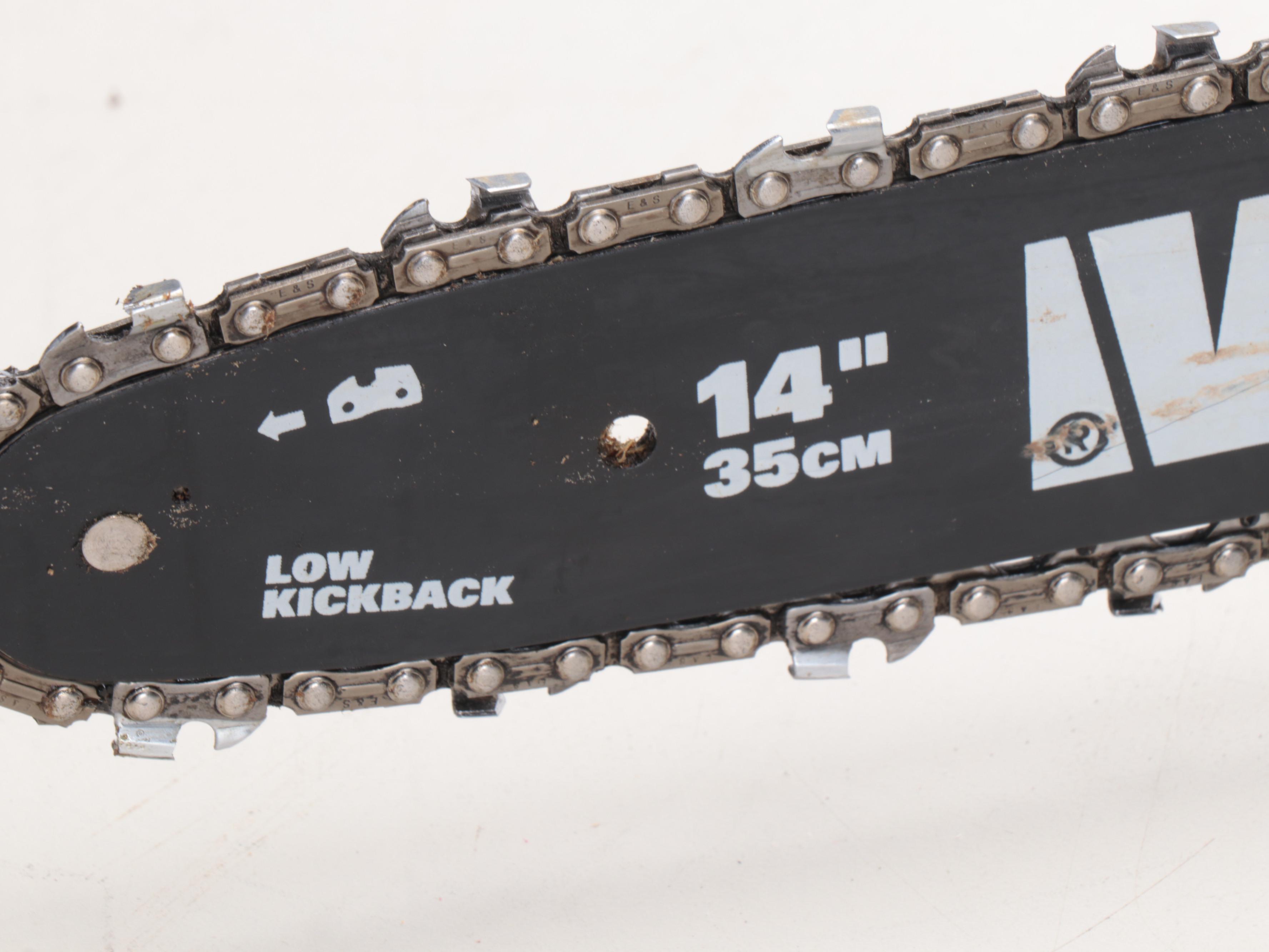 RIDGID Wet Dry Vac, Craftsman Hedge Trimmer, Cobalt Leaf Blower, and Chainsaw