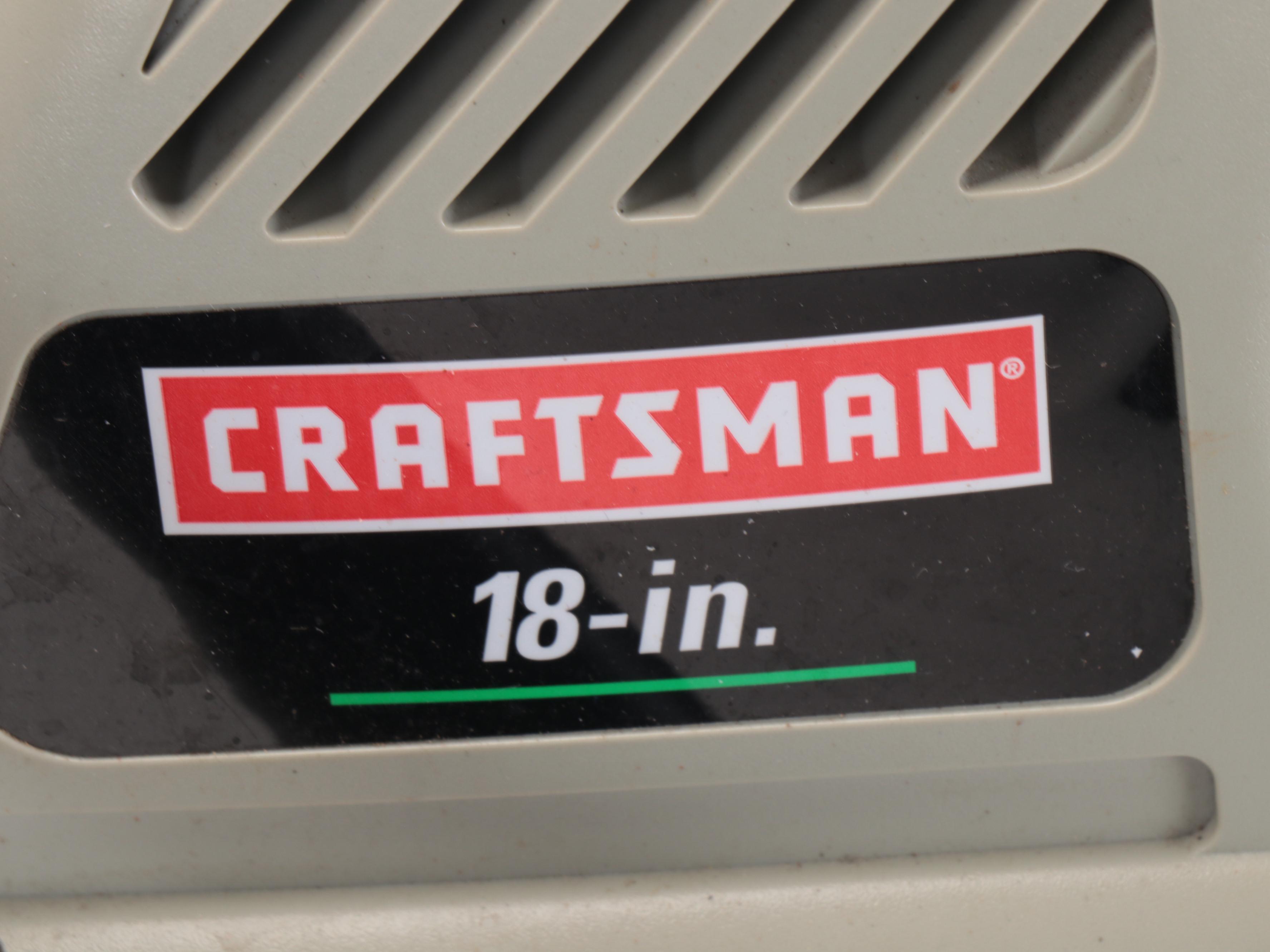 RIDGID Wet Dry Vac, Craftsman Hedge Trimmer, Cobalt Leaf Blower, and Chainsaw