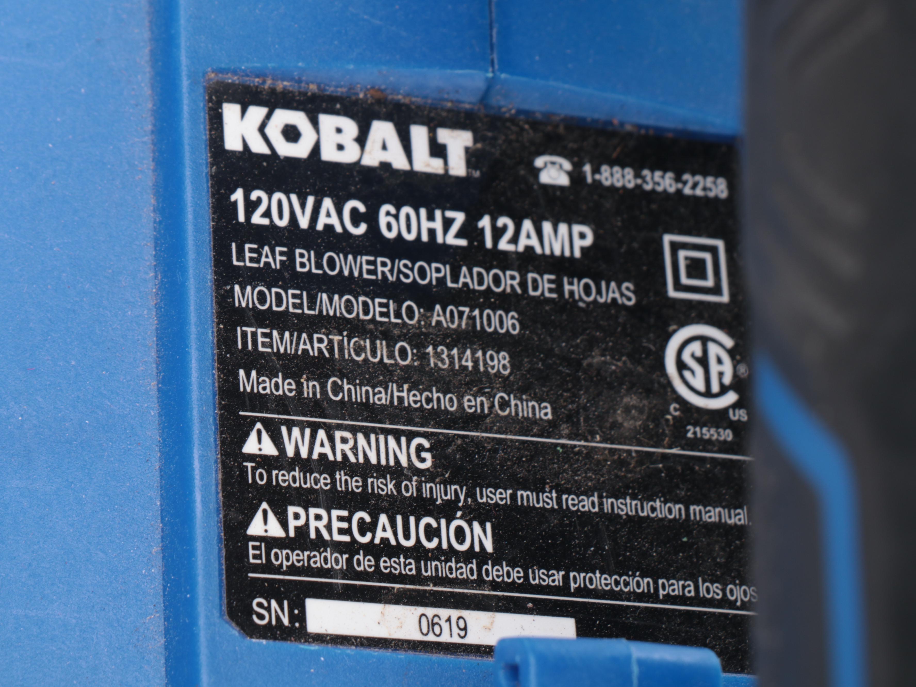 RIDGID Wet Dry Vac, Craftsman Hedge Trimmer, Cobalt Leaf Blower, and Chainsaw