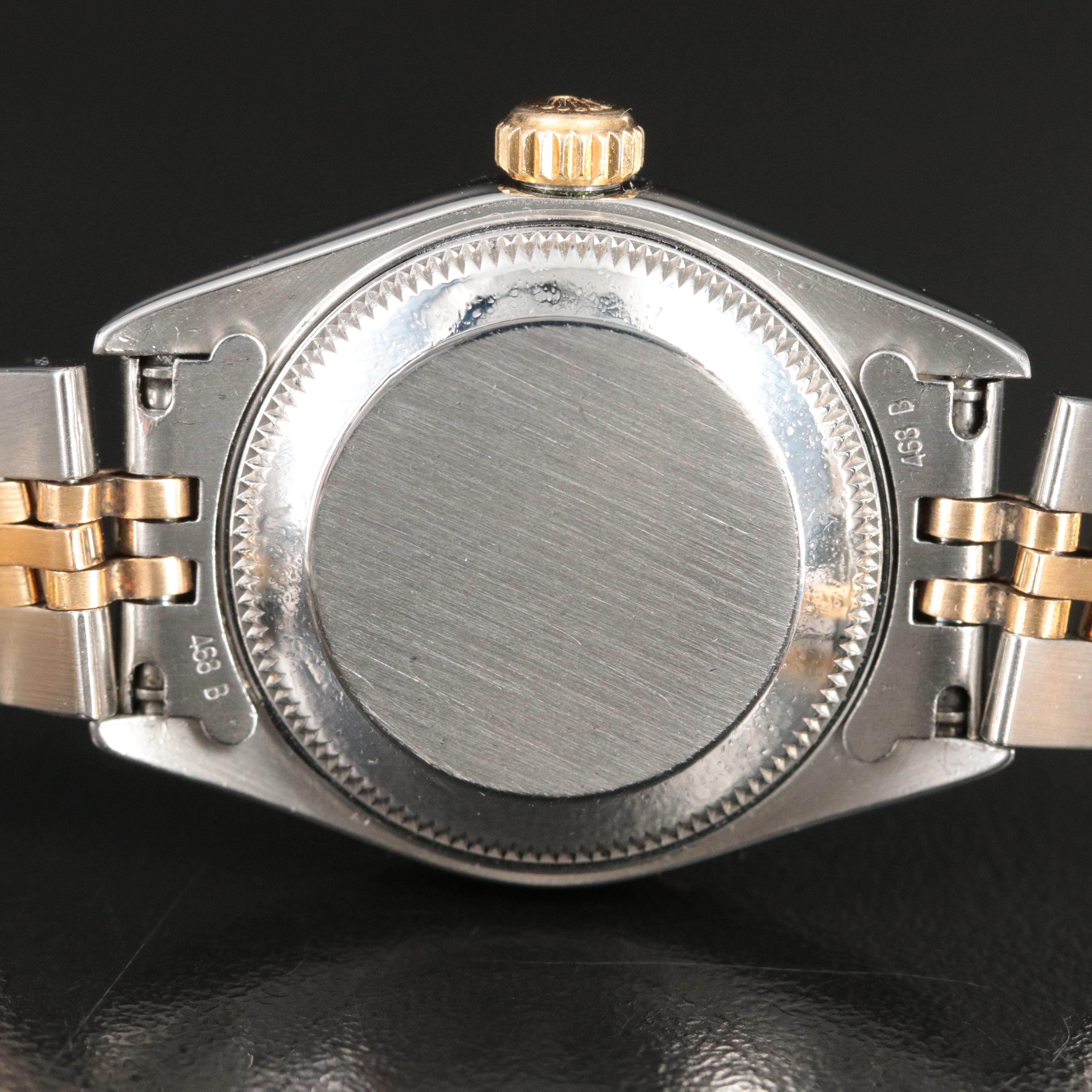 1998 Rolex Ivory Pyramid Roman Dial Datejust 69173 Watch