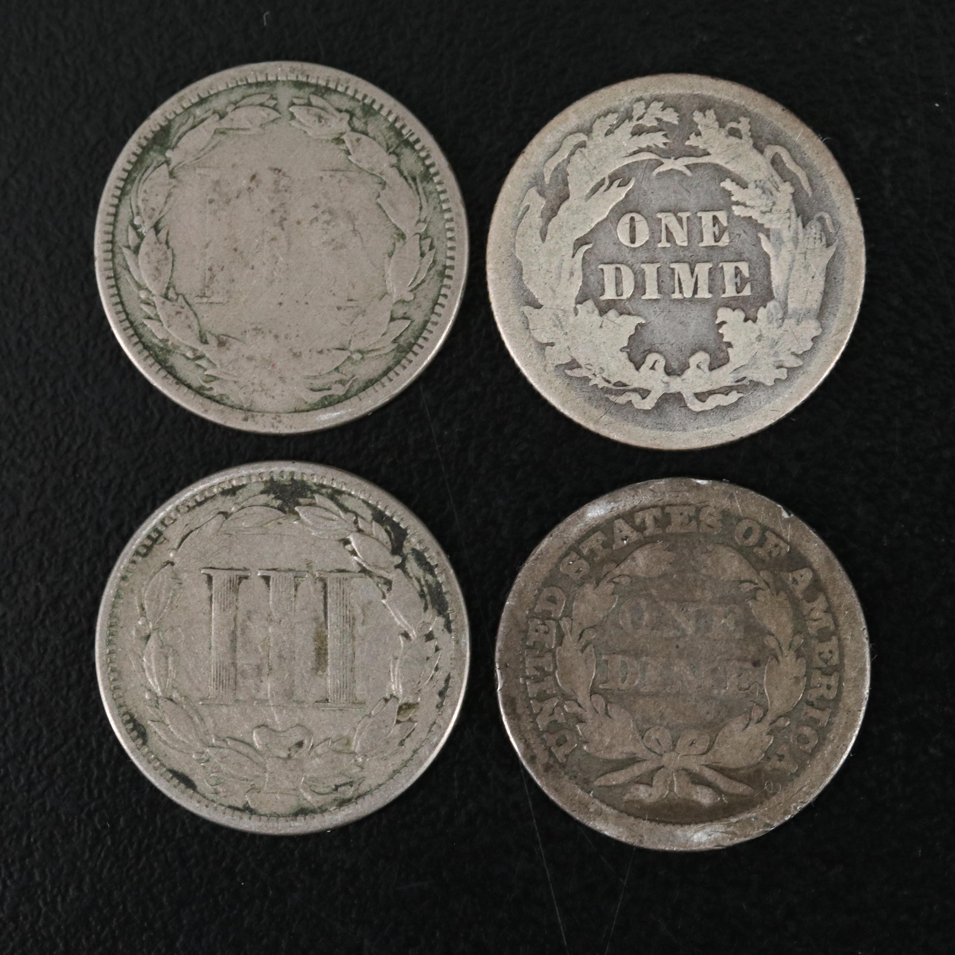 14 Different U.S. Silver and Copper-Nickel Coins From 1800s