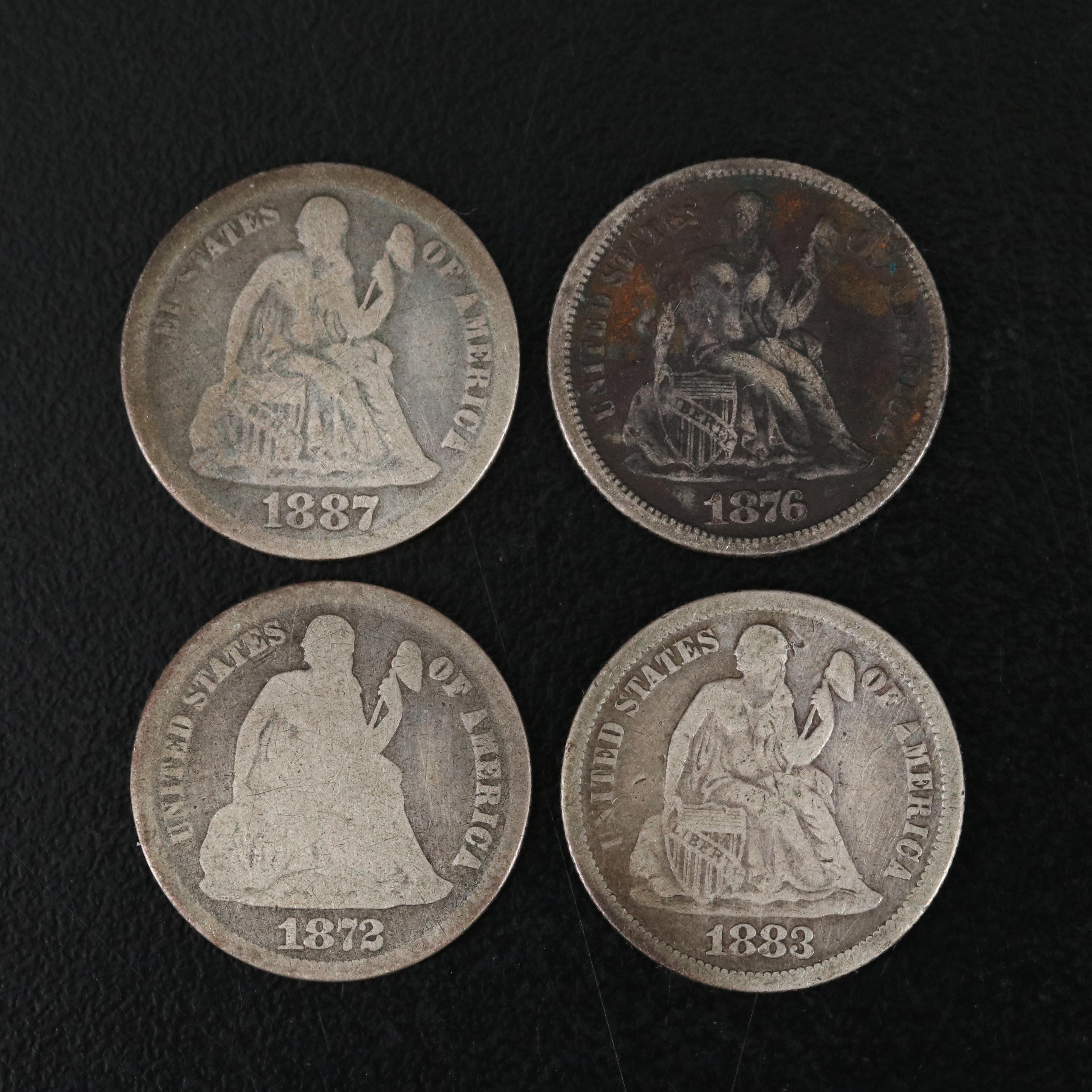 14 Different U.S. Silver and Copper-Nickel Coins From 1800s