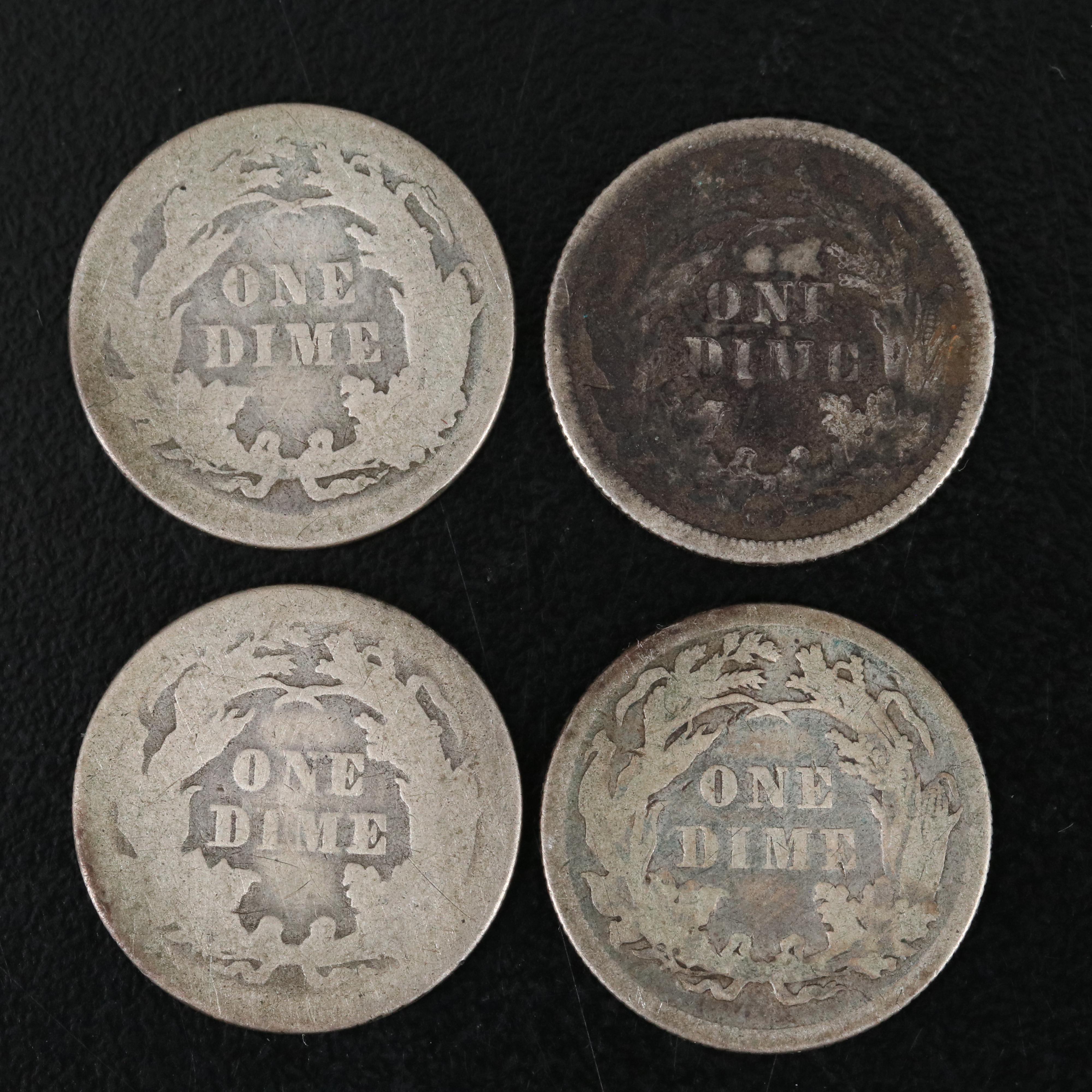 14 Different U.S. Silver and Copper-Nickel Coins From 1800s