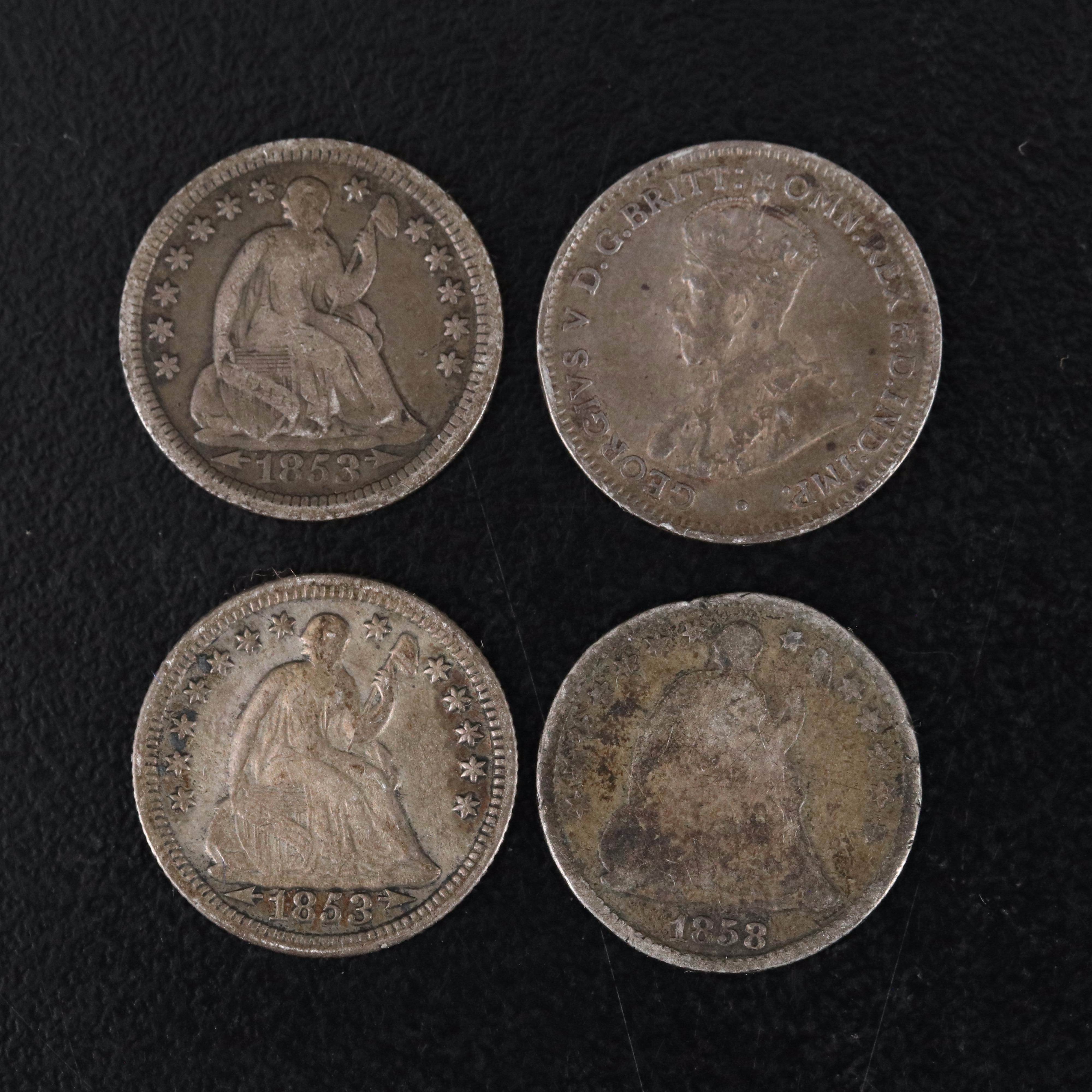 14 Different U.S. Silver and Copper-Nickel Coins From 1800s
