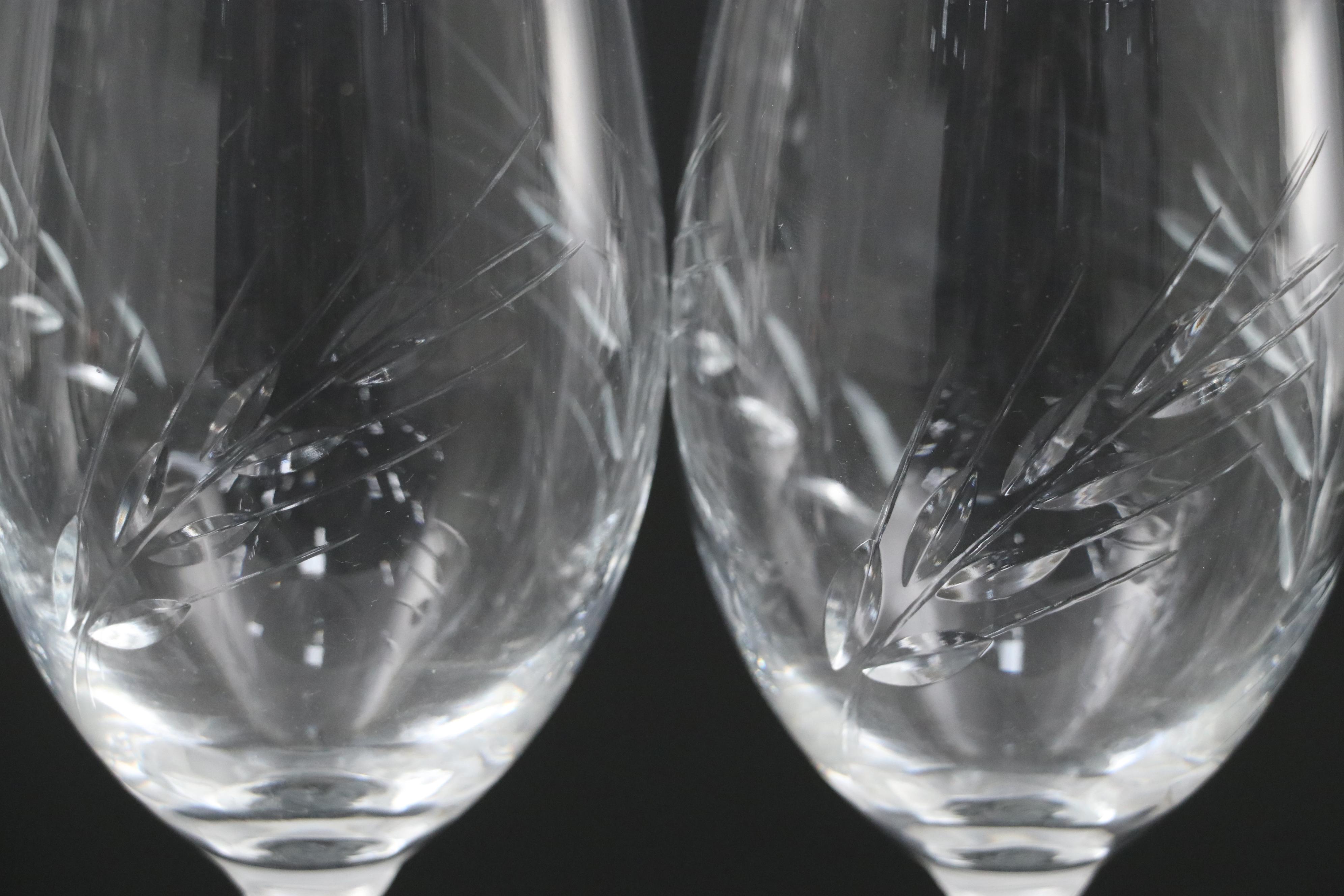 Cristal d'Arques-Durand "Fleury Taille Epi" Water Goblets and Other Stemware