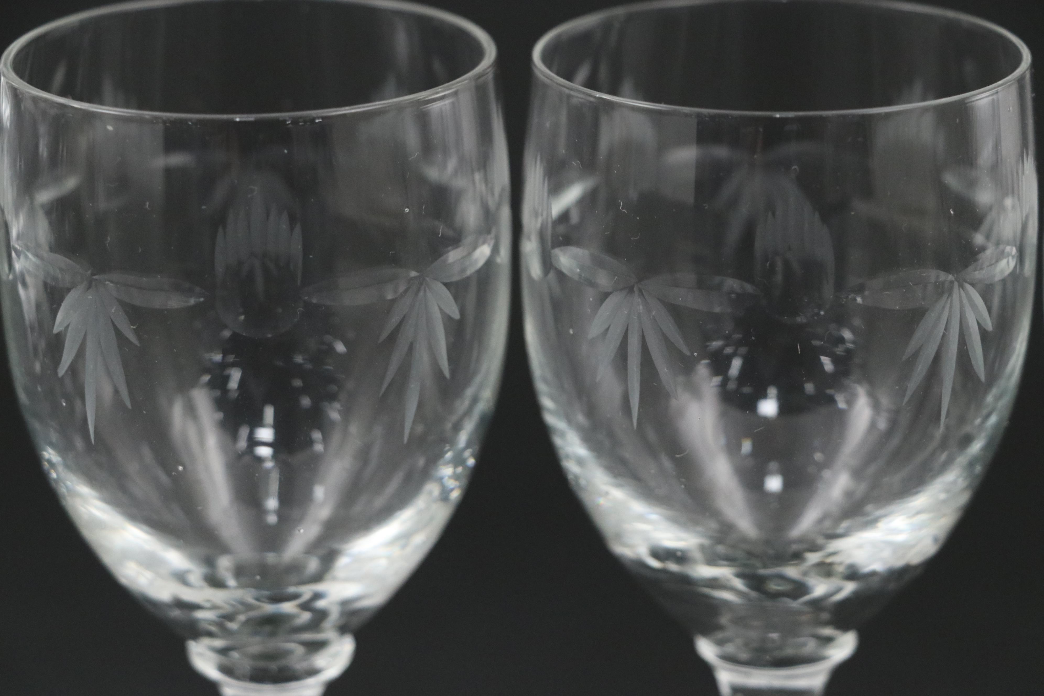 Cristal d'Arques-Durand "Fleury Taille Epi" Water Goblets and Other Stemware