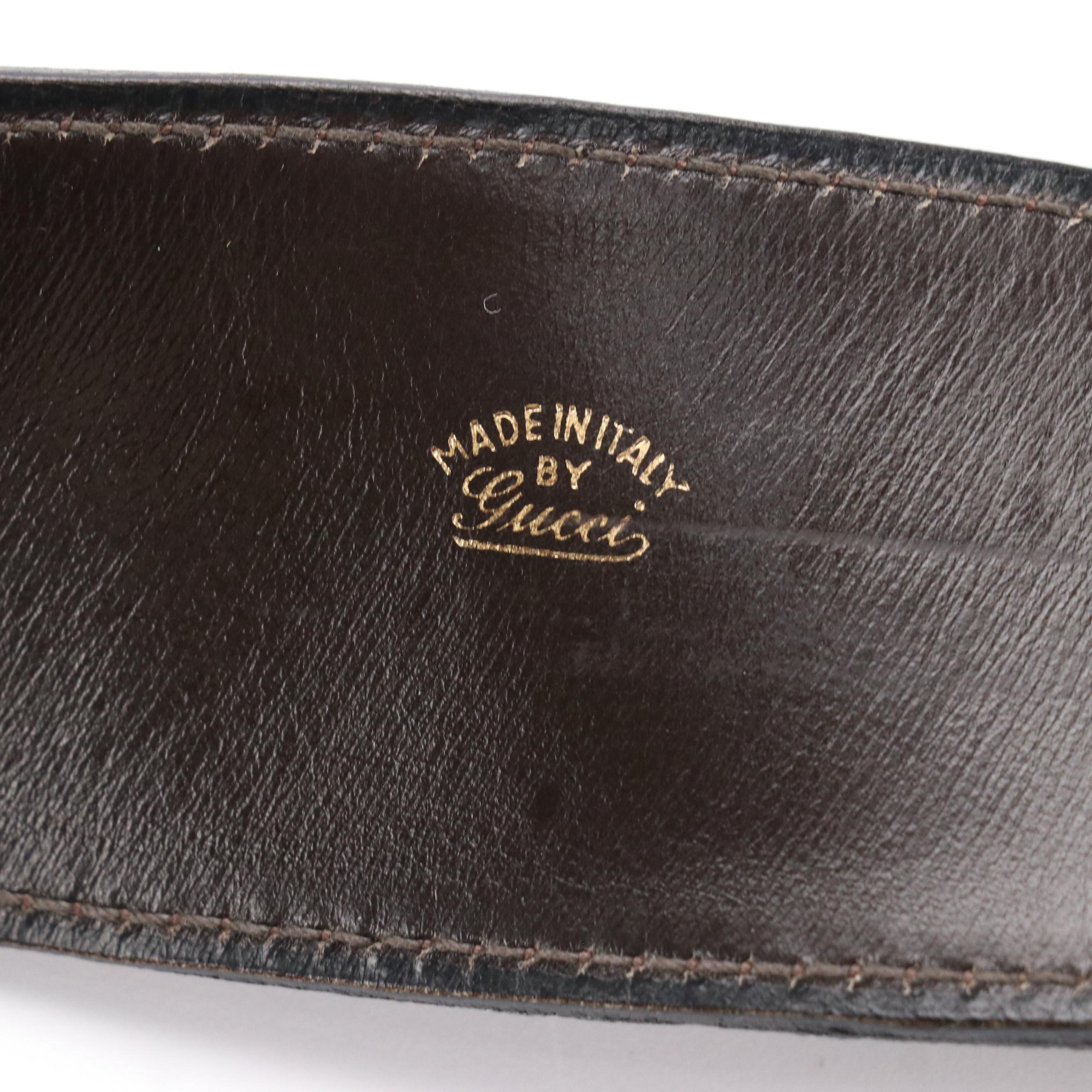 Gucci Vintage Brown Suede Belt and Bottega Veneta Black Leather Belts