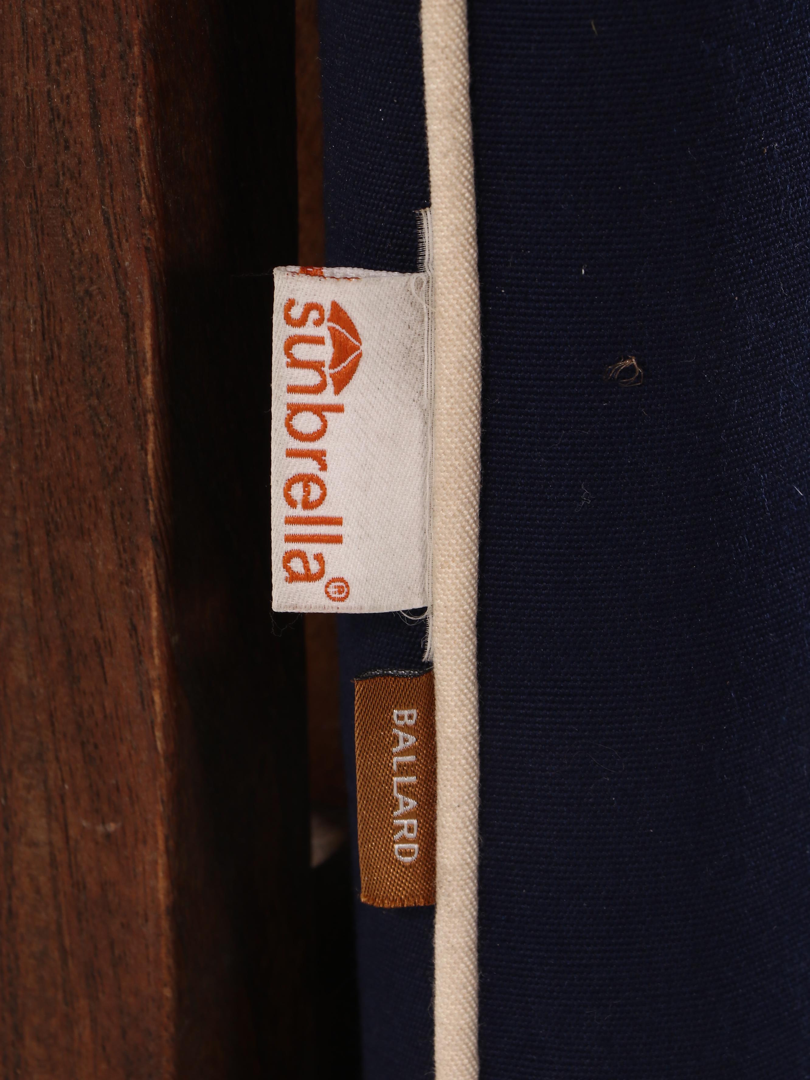 Frontgate Seven-Piece Teak Patio Dining Set with Umbrella and Sunbrella Cushions