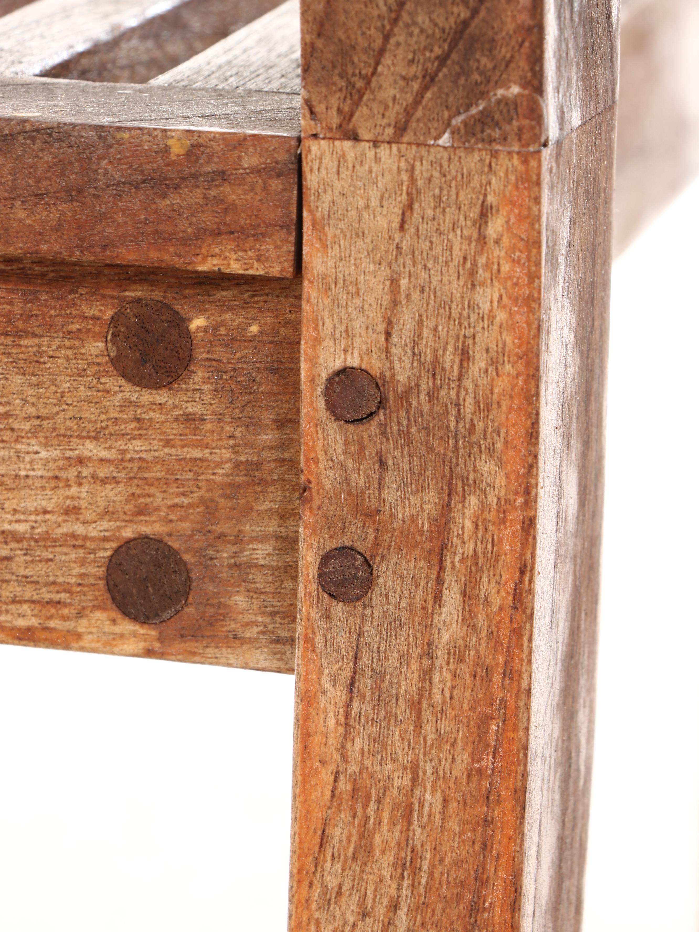 Frontgate Seven-Piece Teak Patio Dining Set with Umbrella and Sunbrella Cushions