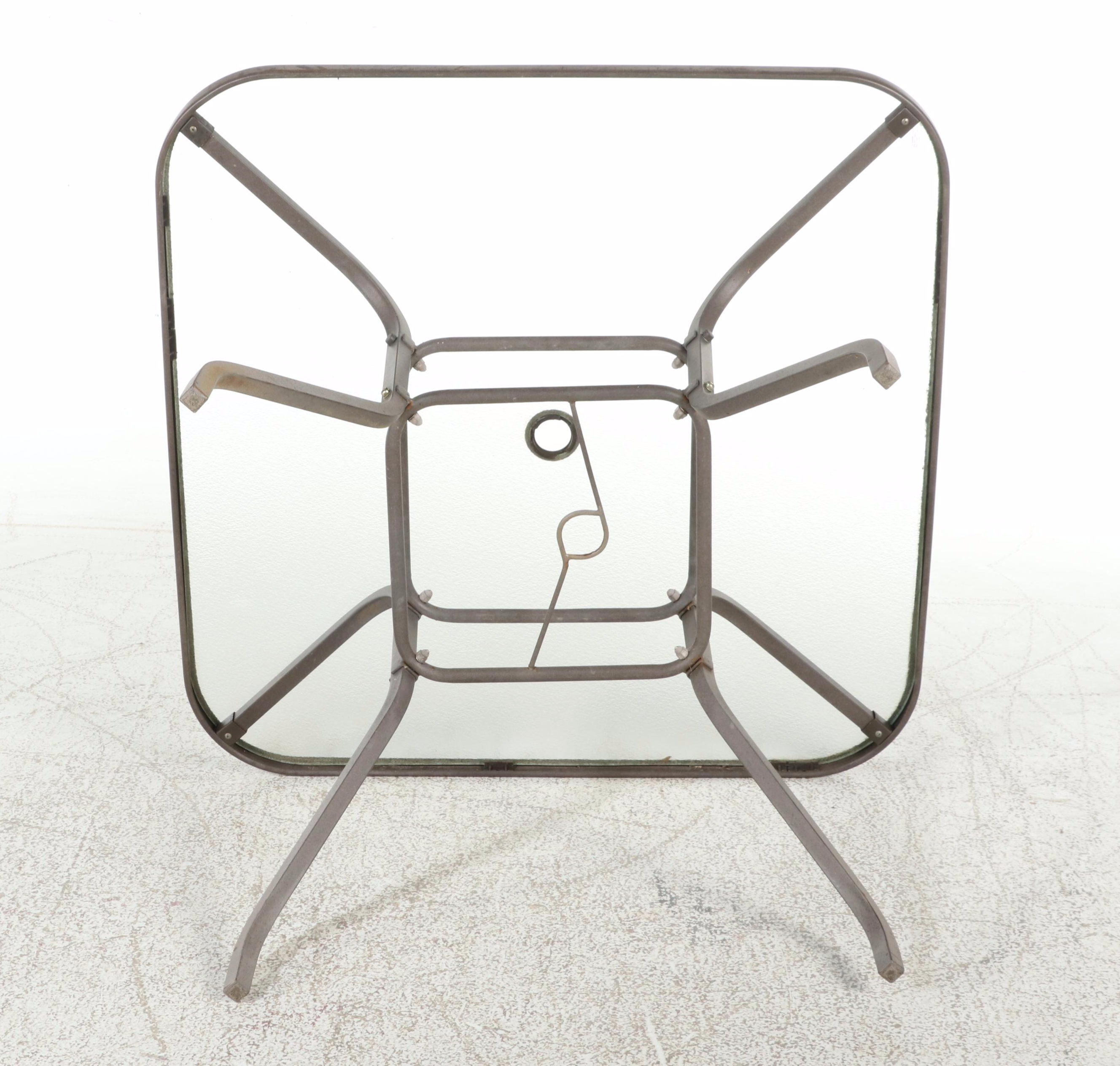 Metal and Glass Top Patio Table