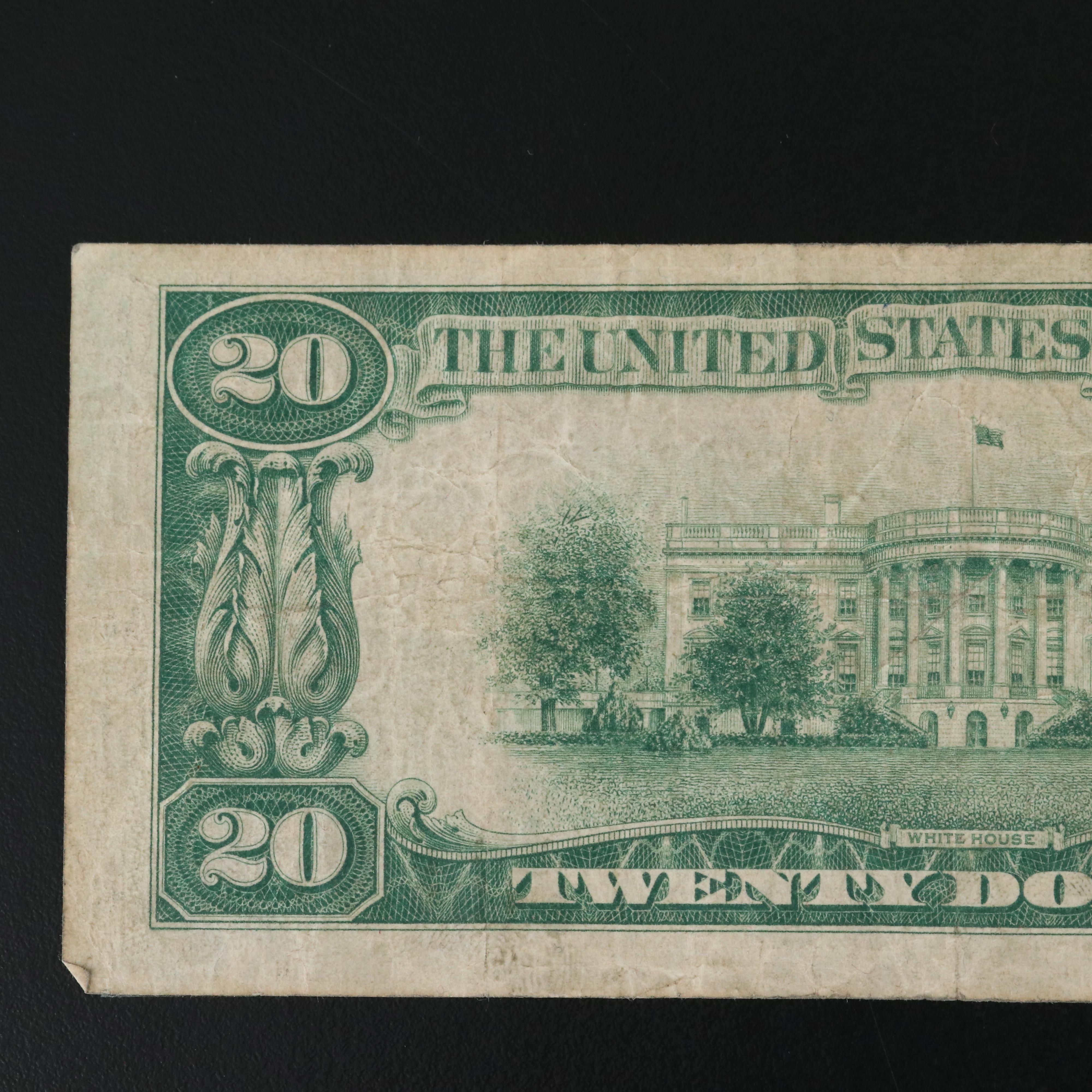 Five Vintage $100 Federal Reserve Notes and a Vintage $20 Federal Reserve Note