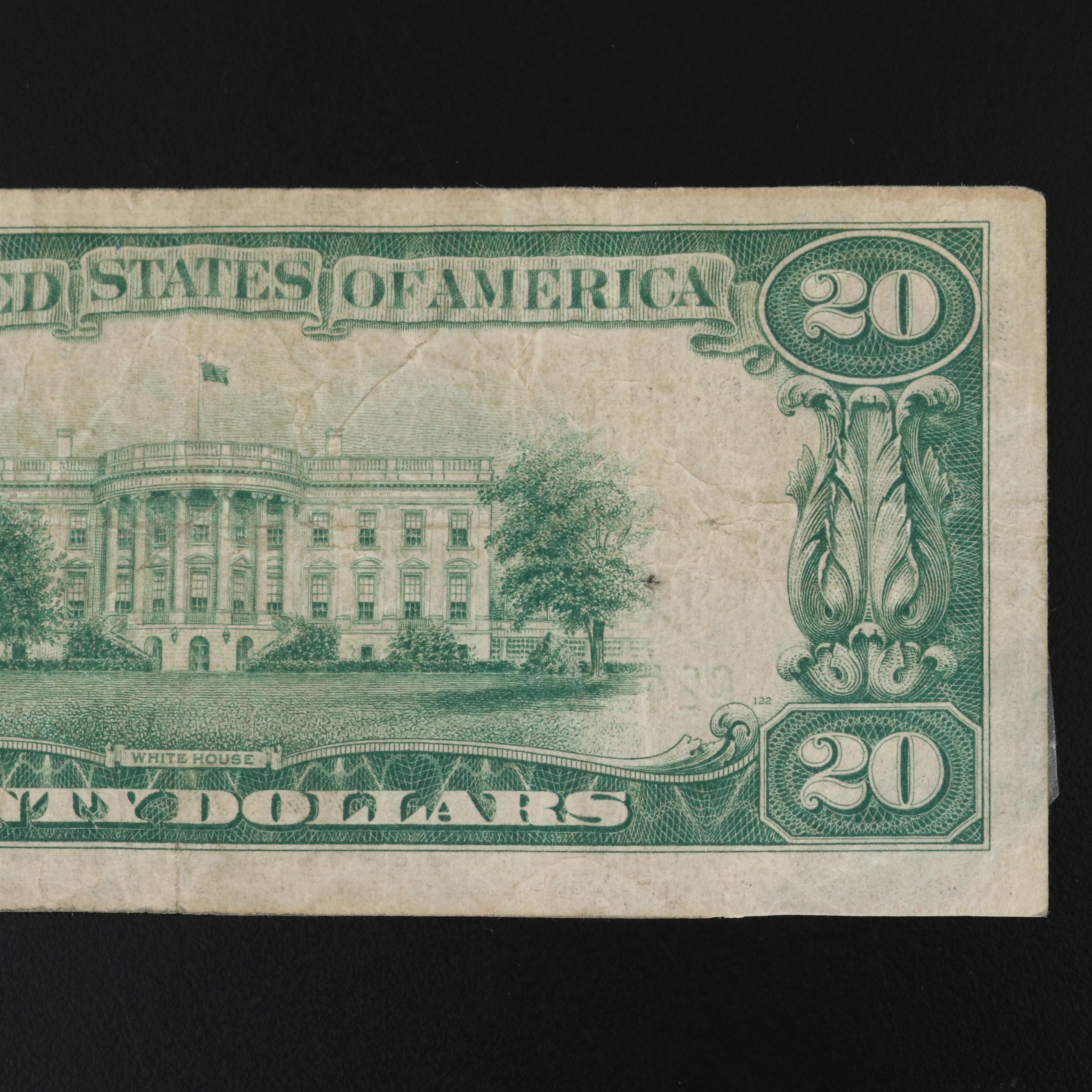 Five Vintage $100 Federal Reserve Notes and a Vintage $20 Federal Reserve Note