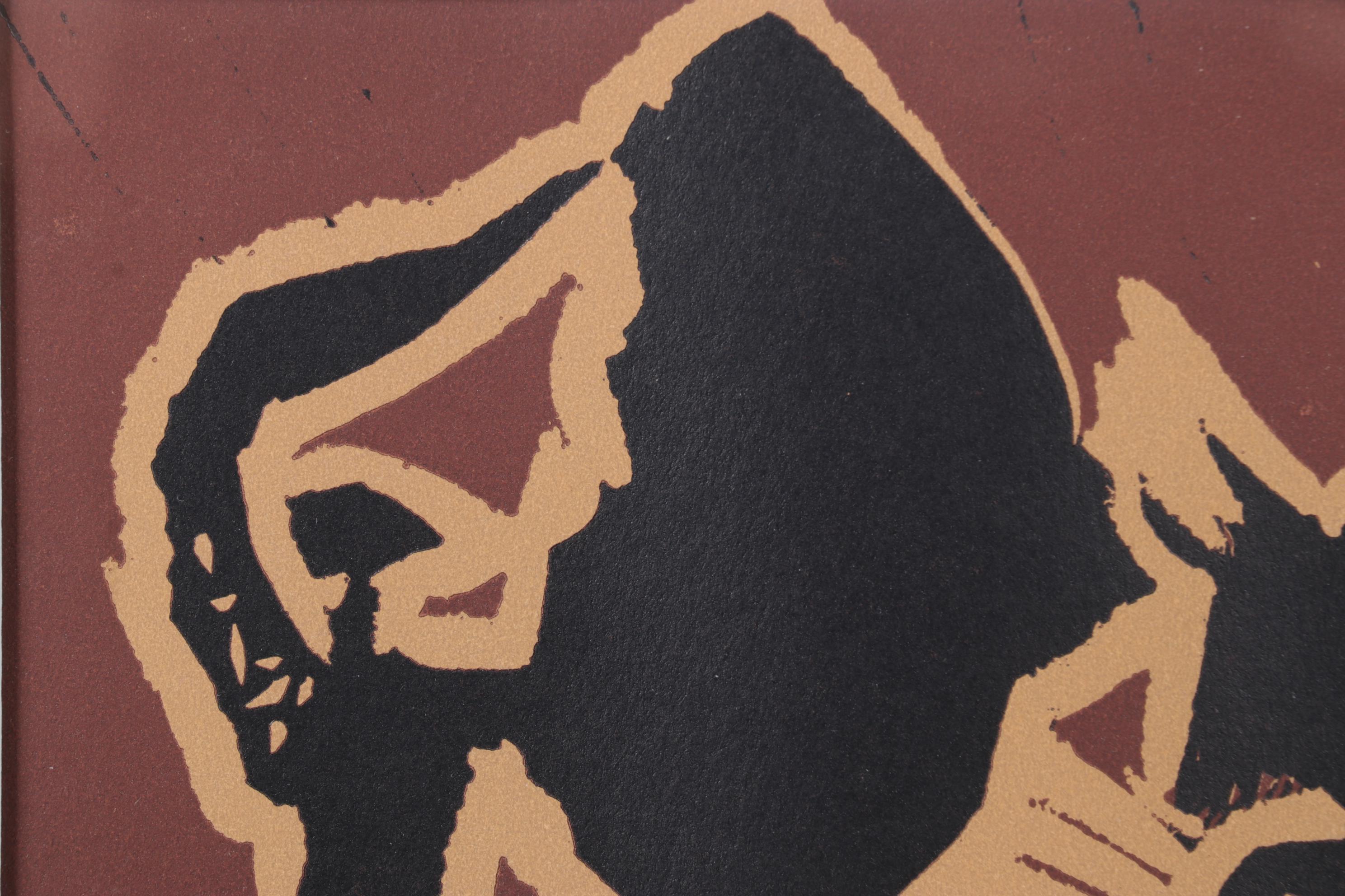 Pablo Picasso Linoleum Cut "Bull Charging a Capa," 1962