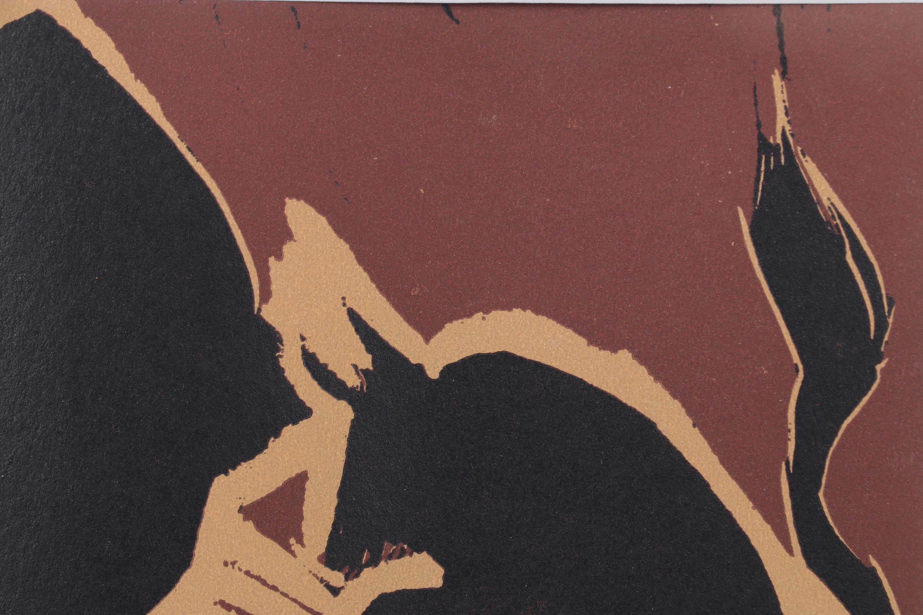 Pablo Picasso Linoleum Cut "Bull Charging a Capa," 1962