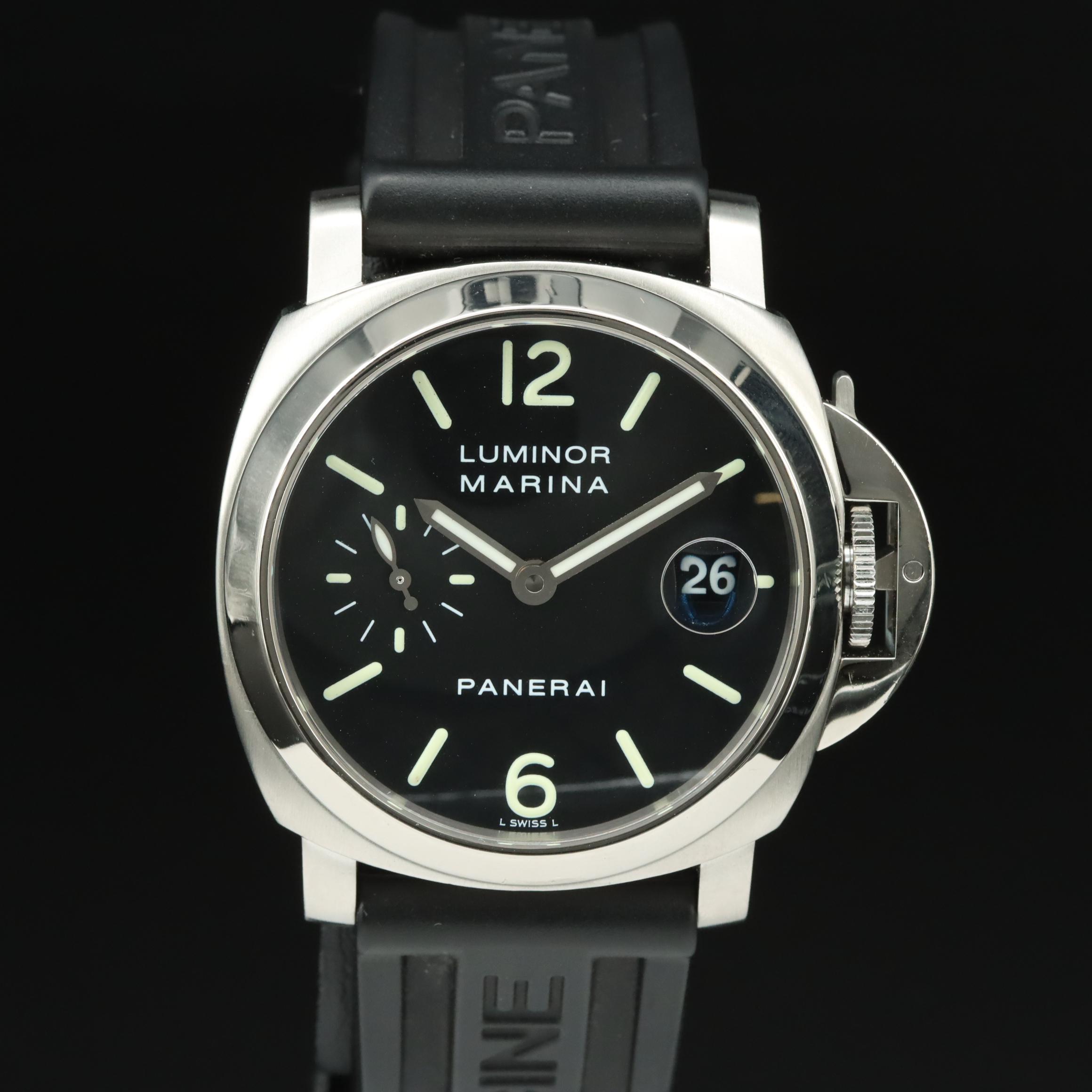 Panerai Luminor Date 40mm Steel Black Automatic Watch
