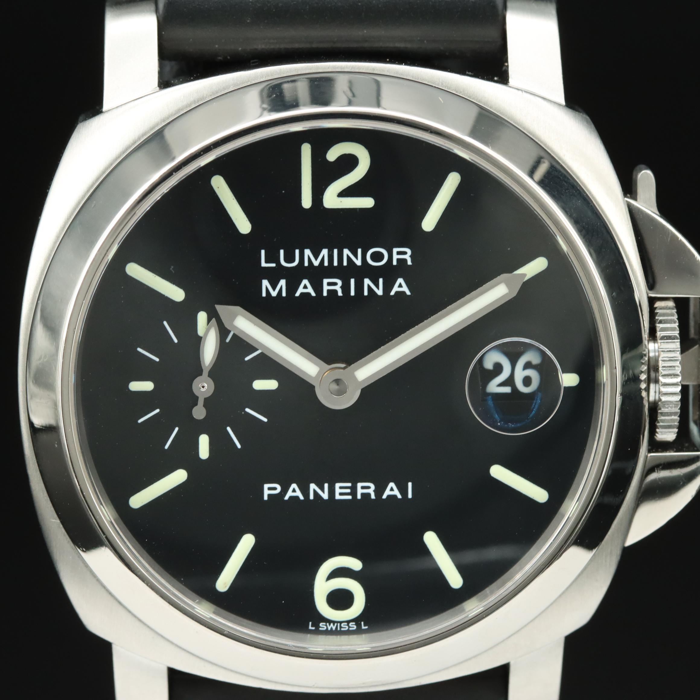 Panerai Luminor Date 40mm Steel Black Automatic Watch