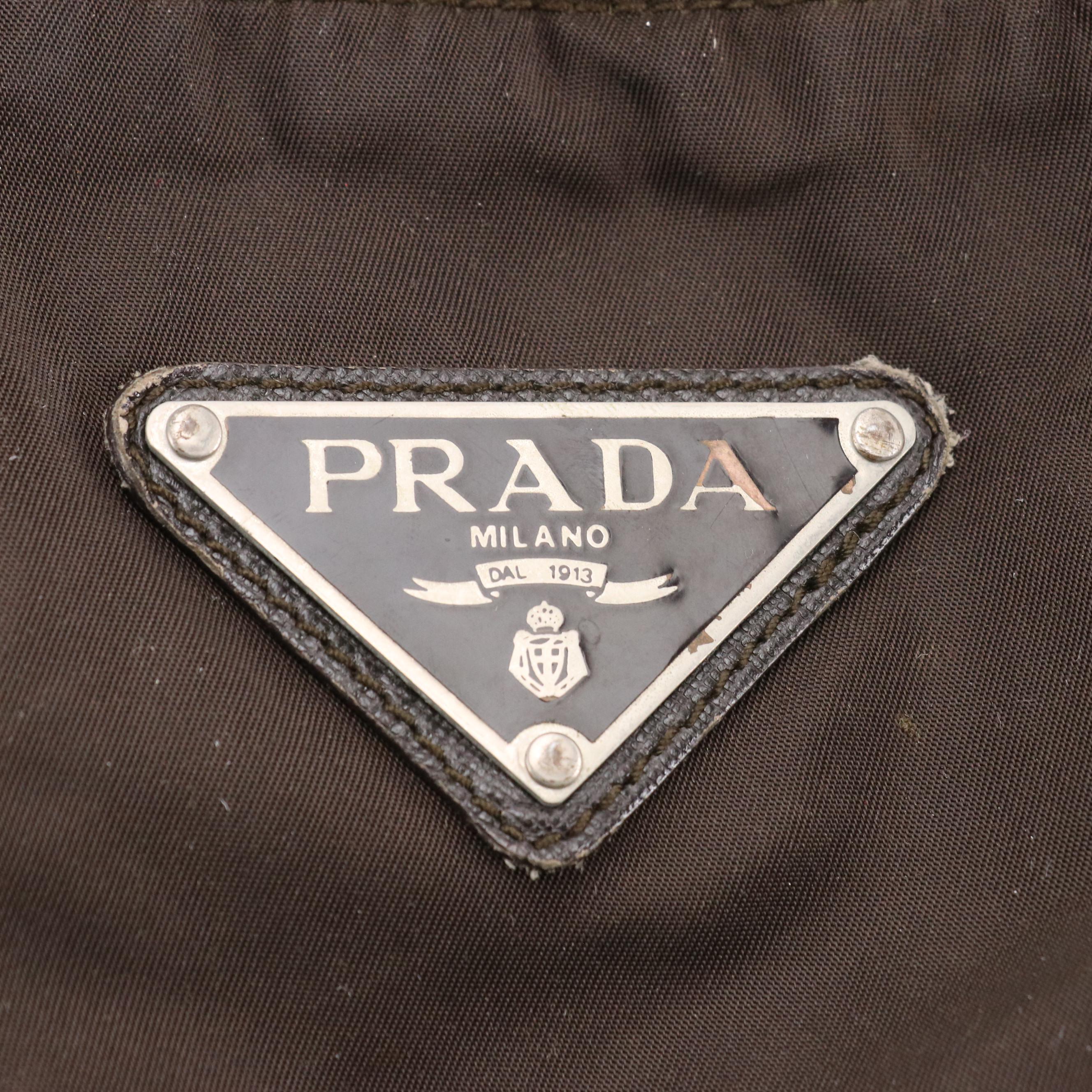 Prada Drawstring Backpack in Brown Tessuto Nylon
