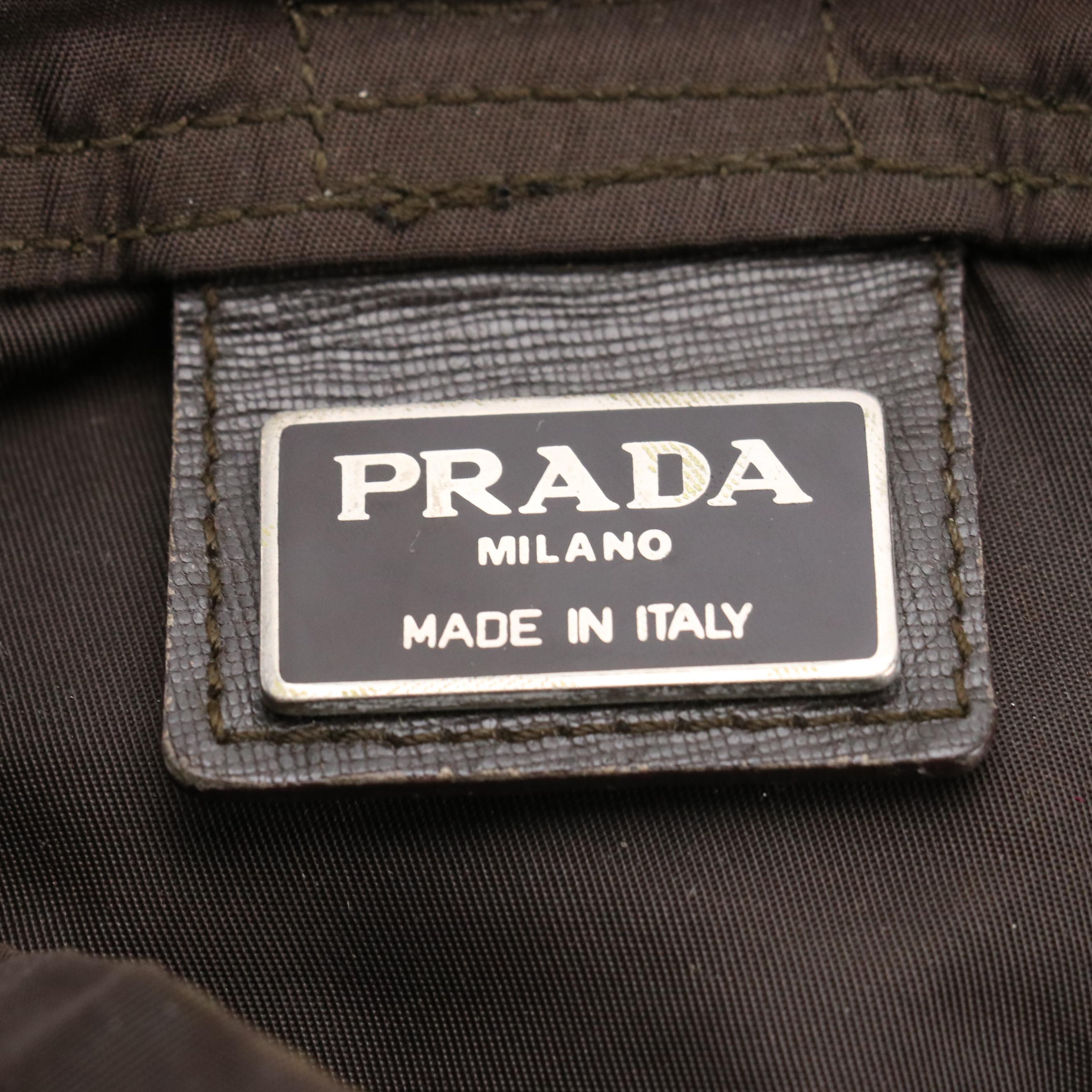 Prada Drawstring Backpack in Brown Tessuto Nylon