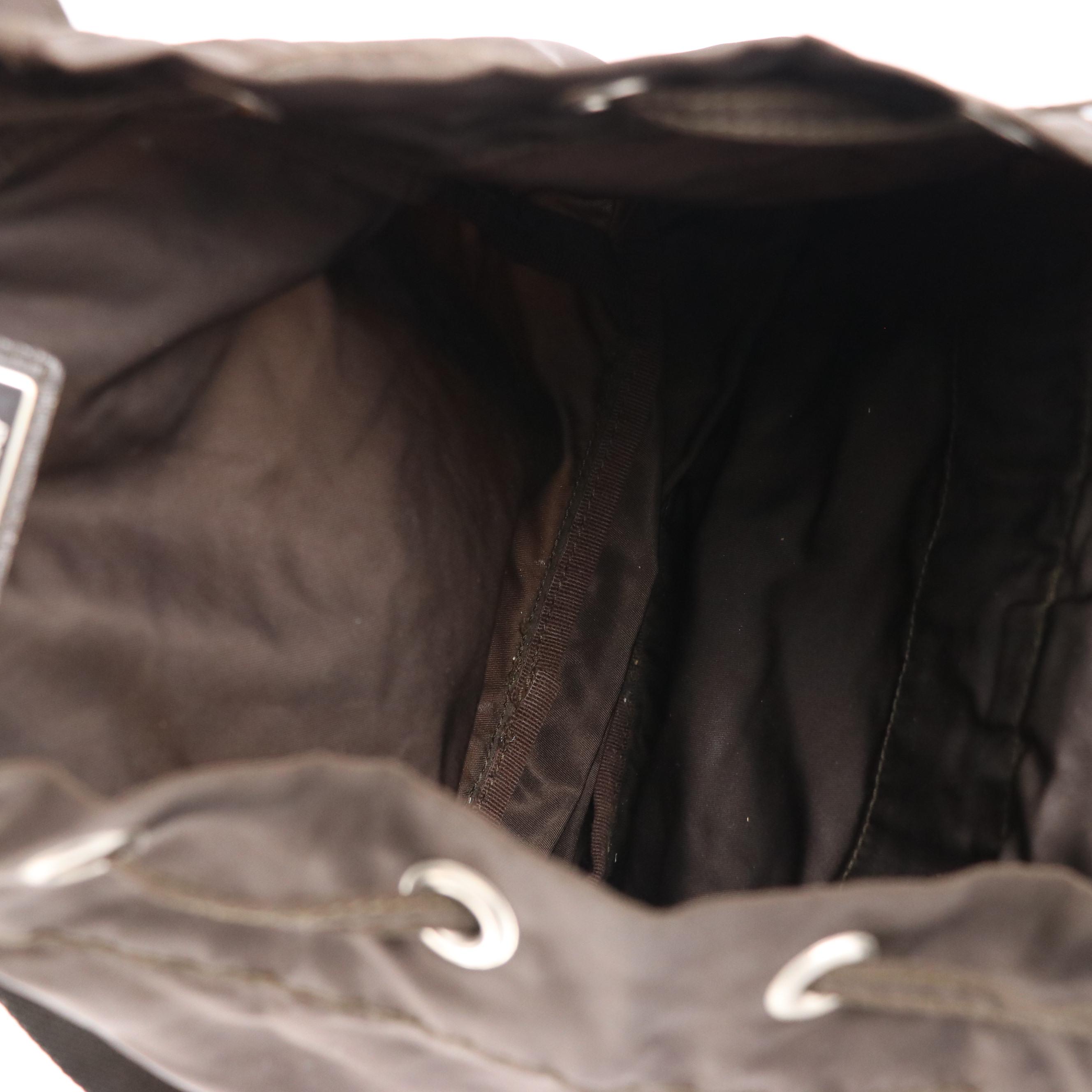 Prada Drawstring Backpack in Brown Tessuto Nylon