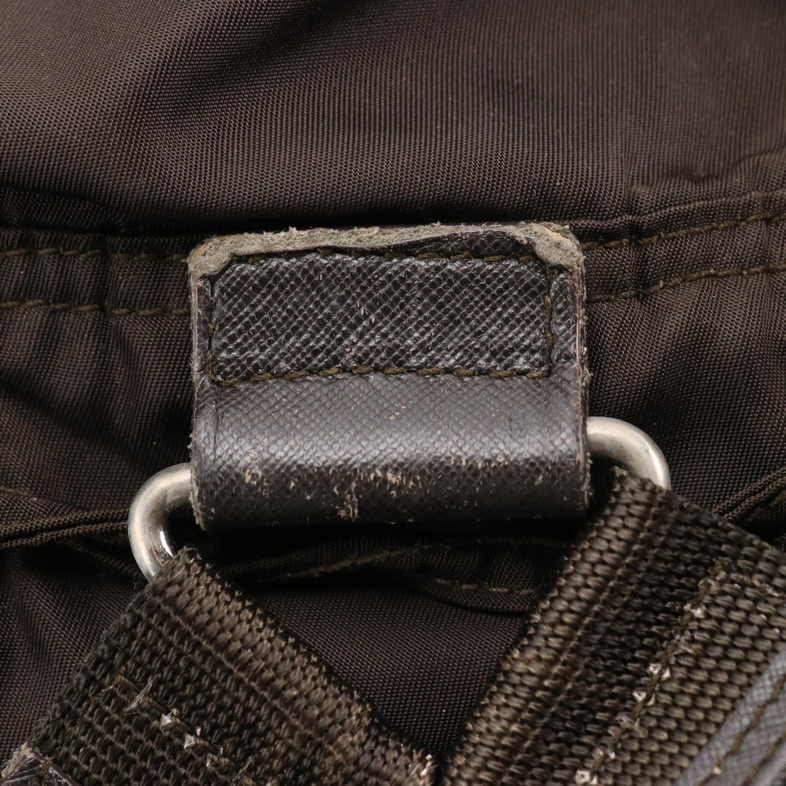 Prada Drawstring Backpack in Brown Tessuto Nylon