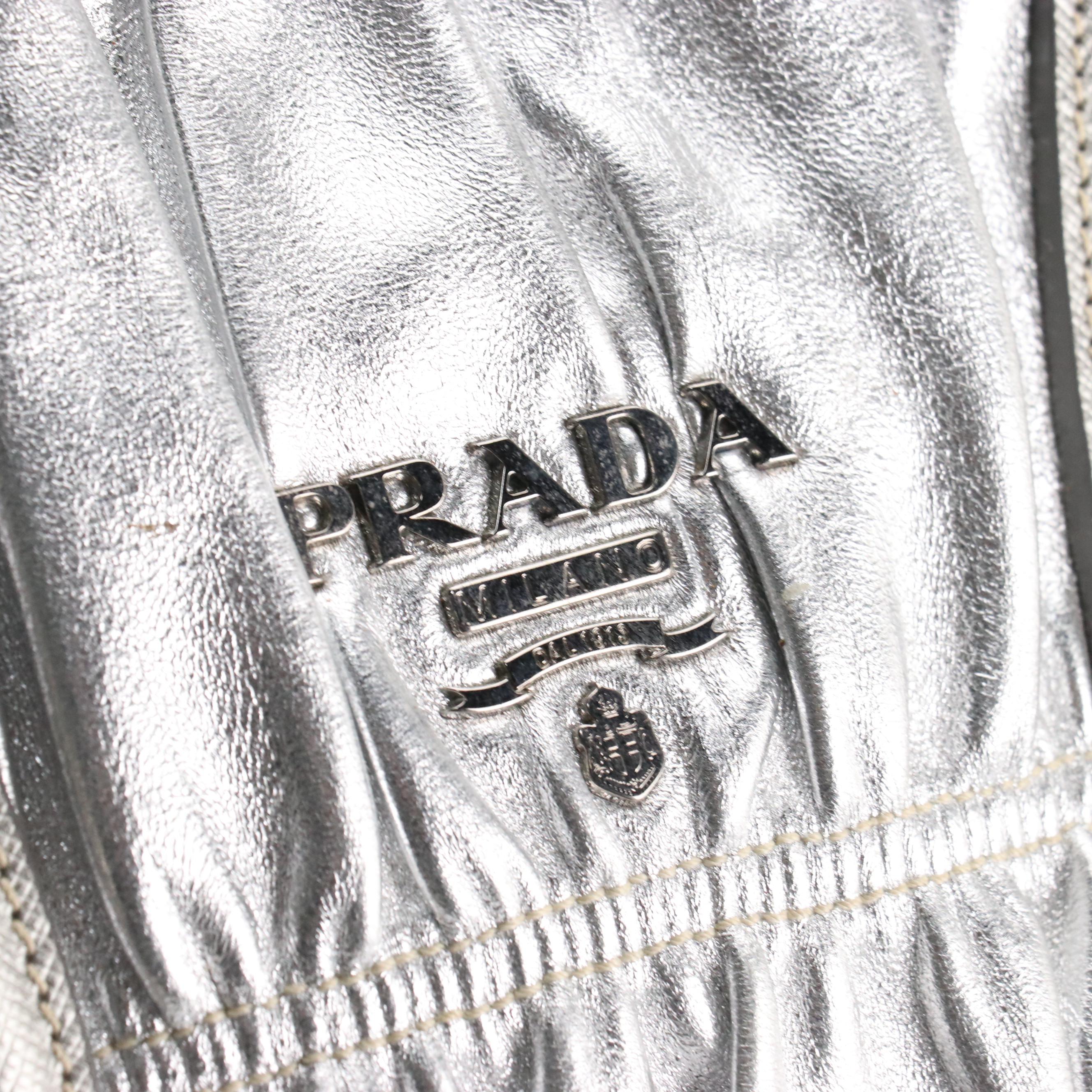 Prada Gaufre Messenger Bag in Metallic Nappa Leather